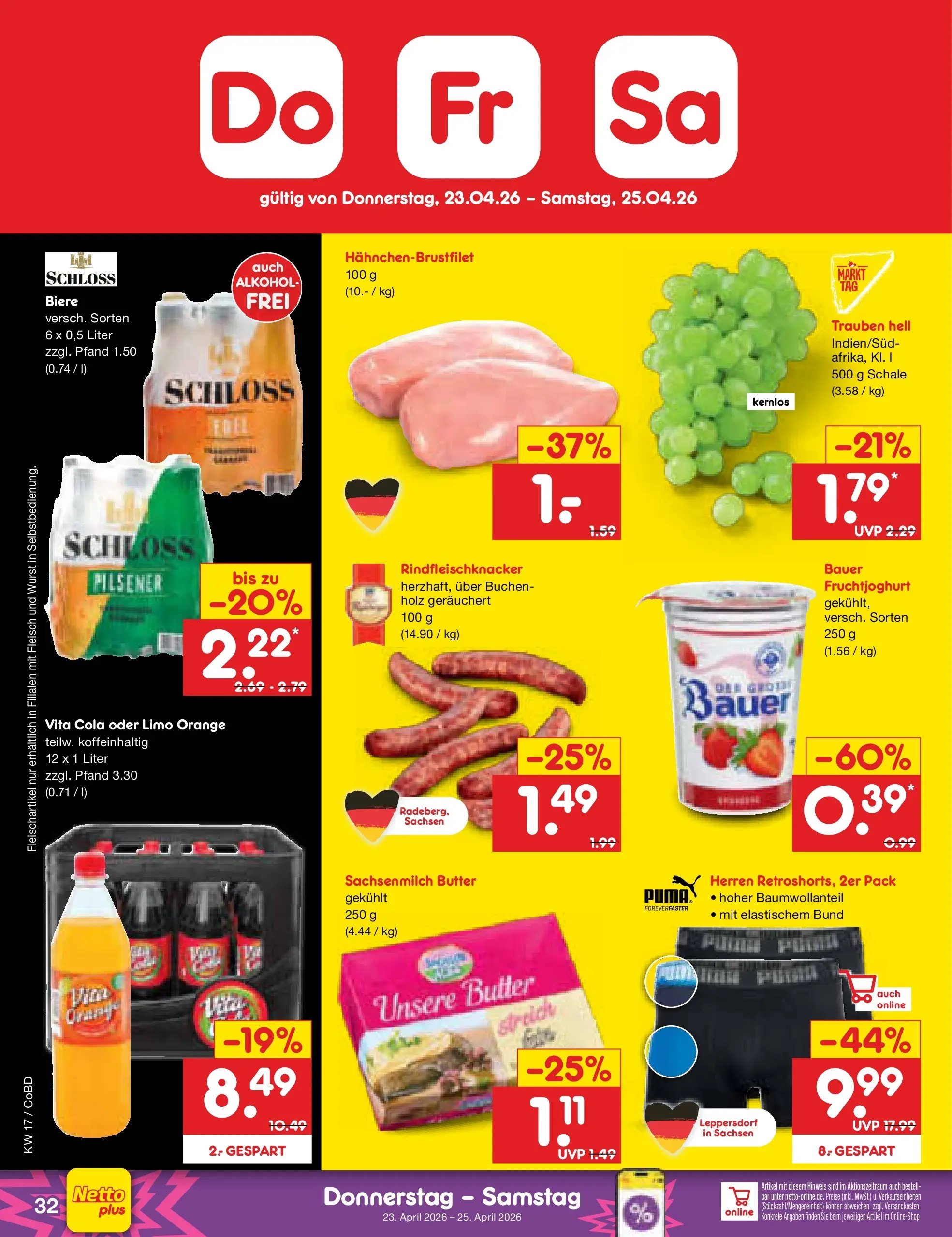 Netto Marken-Discount Prospekt Delitzsch	 (ab 20.04.2026) » Angebote | Seite: 48 | Produkte: Cola, Trauben, Fruchtjoghurt, Vita cola