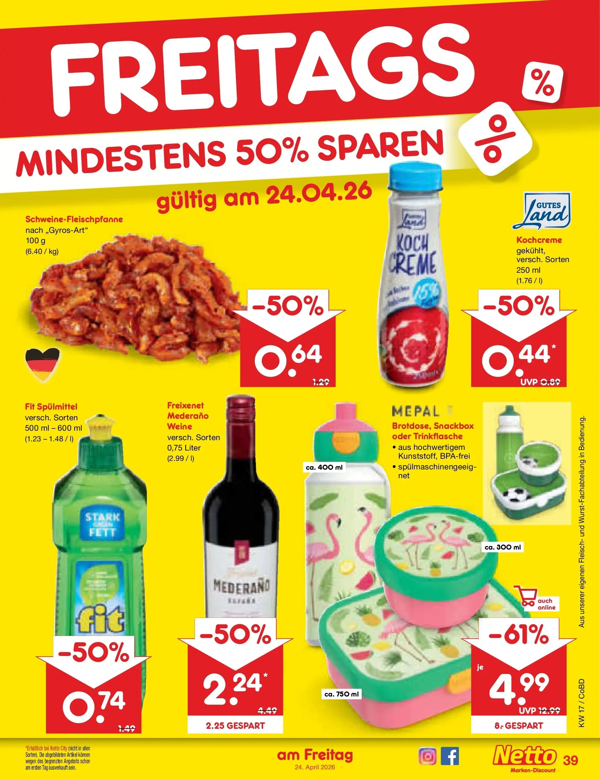 Netto Marken-Discount Prospekt Delitzsch	 (ab 20.04.2026) » Angebote | Seite: 55 | Produkte: Freixenet, Creme, Fleisch