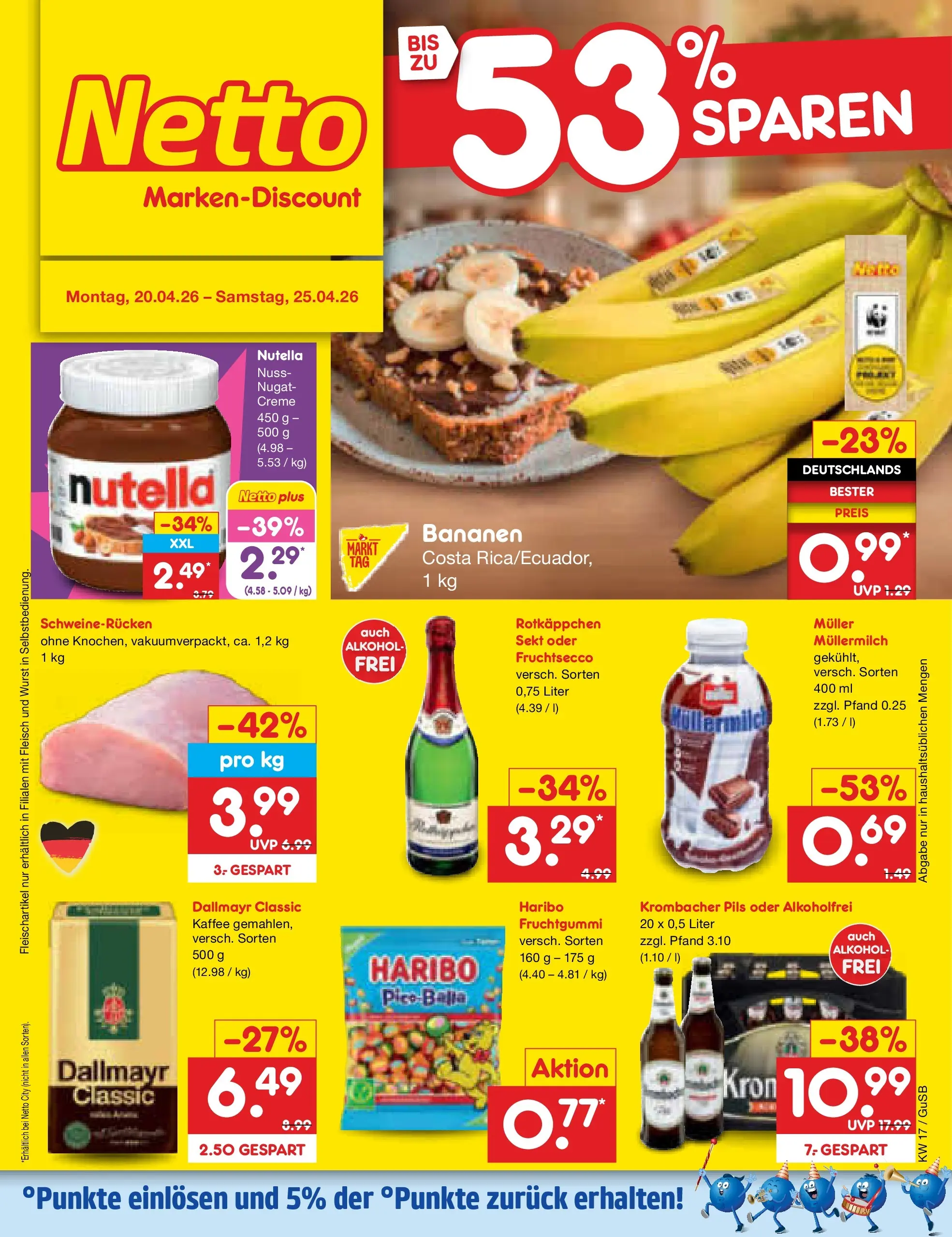 Netto Marken-Discount Prospekt Machern	 (ab 19.04.2026) » Angebote | Seite: 1 | Produkte: Sekt, Pils, Nutella, Wurst