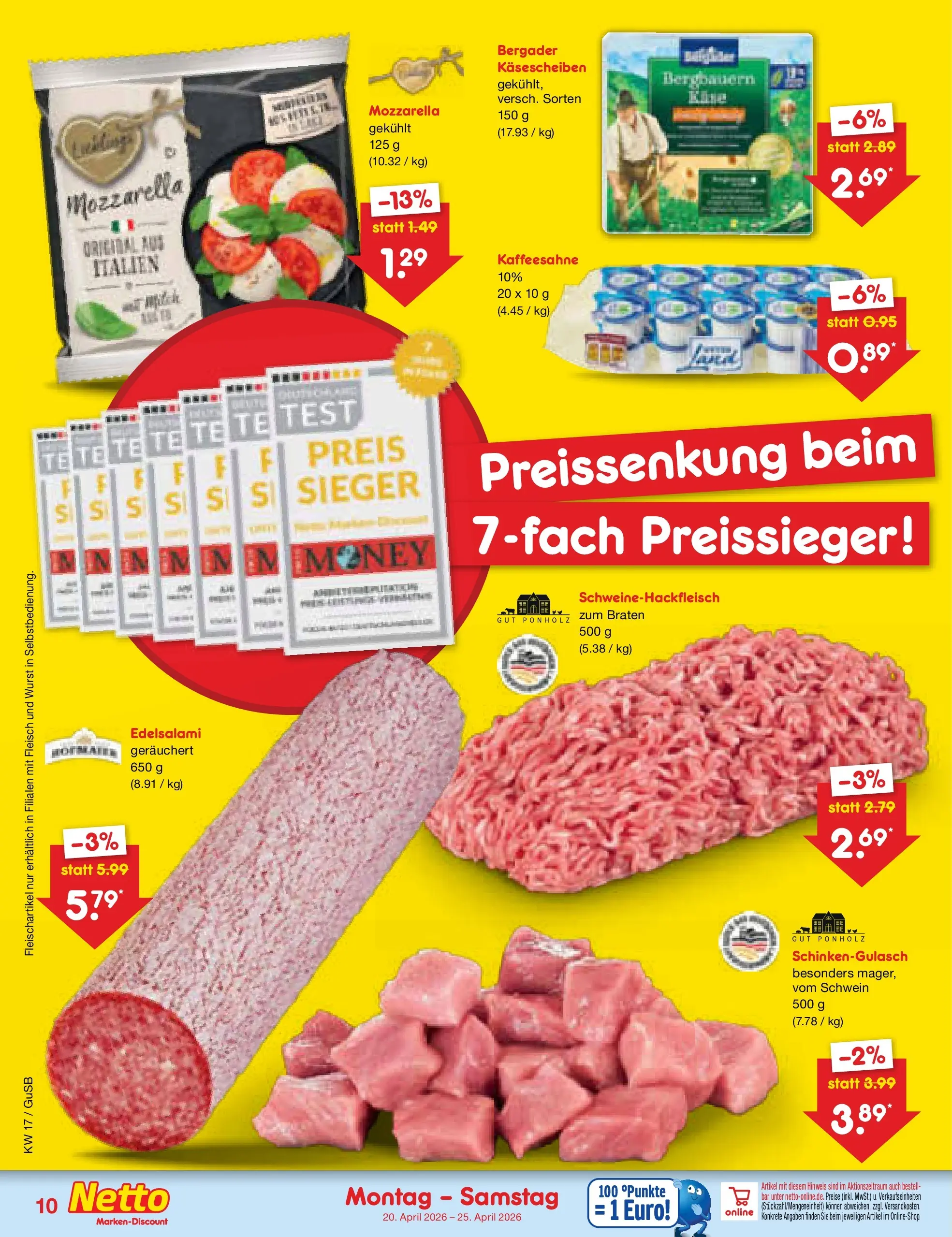 Netto Marken-Discount Prospekt Machern	 (ab 19.04.2026) » Angebote | Seite: 12 | Produkte: Mozzarella, Wurst, Fleisch