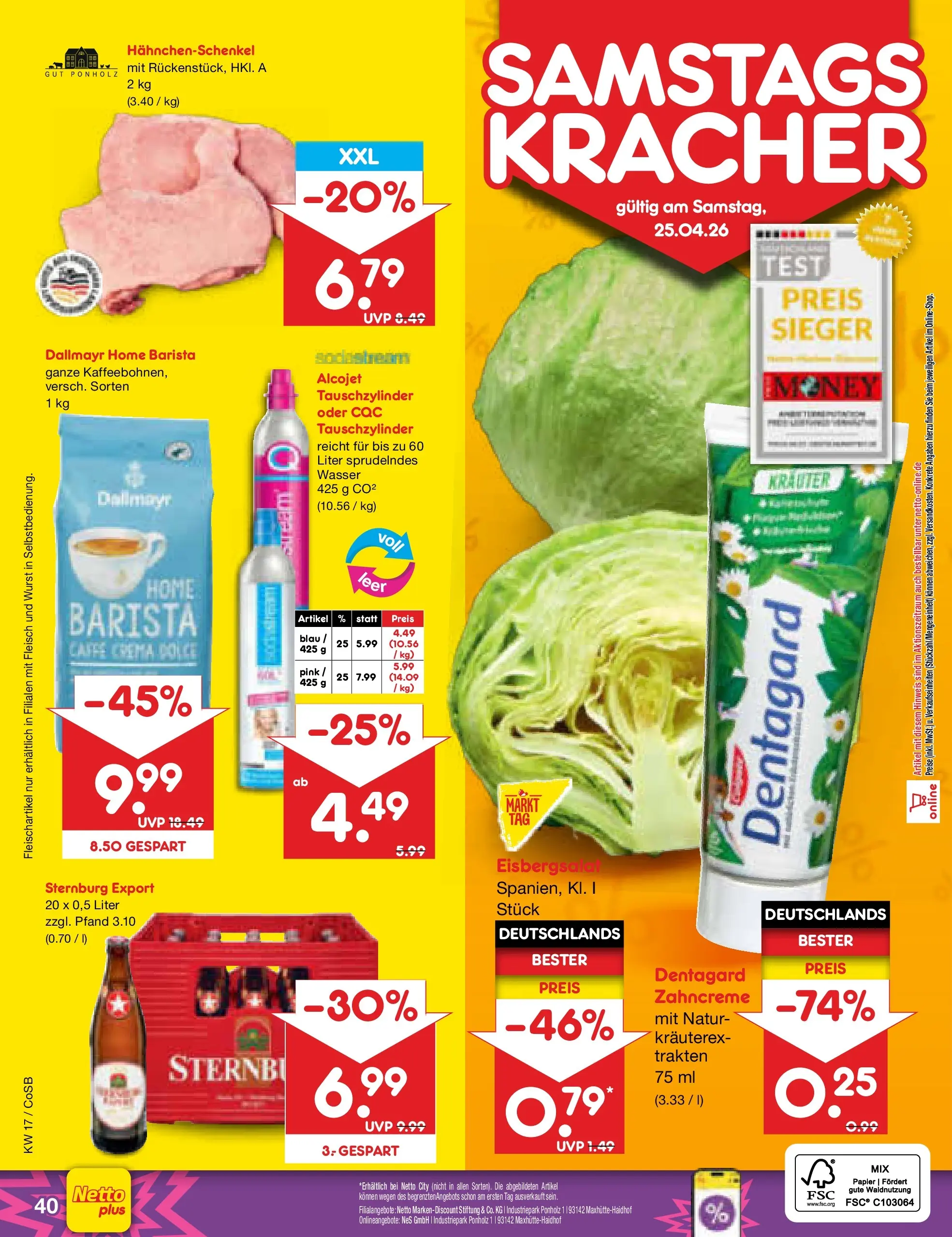 Netto Marken-Discount Prospekt Bitterfeld-Wolfen	 (ab 19.04.2026) » Angebote | Seite: 56 | Produkte: Eisbergsalat, Wasser, Wurst, Sodastream