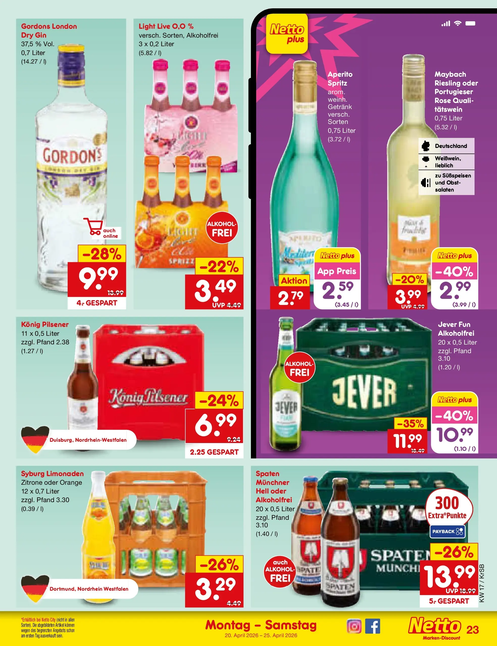 Netto Marken-Discount Prospekt Jüchen	 (ab 20.04.2026) » Angebote | Seite: 31 | Produkte: Obst, Zitrone, Jever, Gin