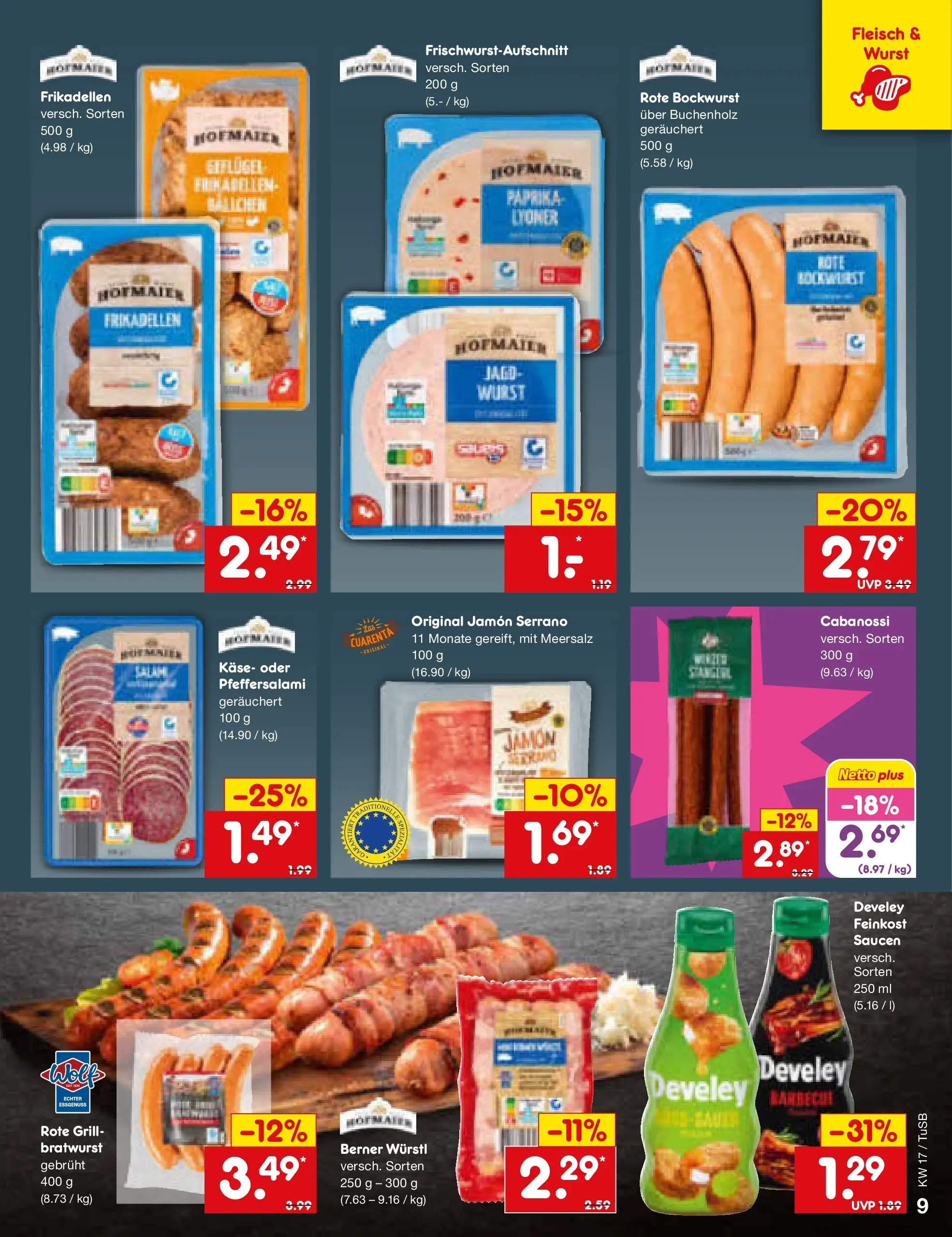 Netto Marken-Discount Prospekt Lahr-Langenwinkel	 (ab 20.04.2026) » Angebote | Seite: 11 | Produkte: Bockwurst, Käse, Bratwurst, Fleisch