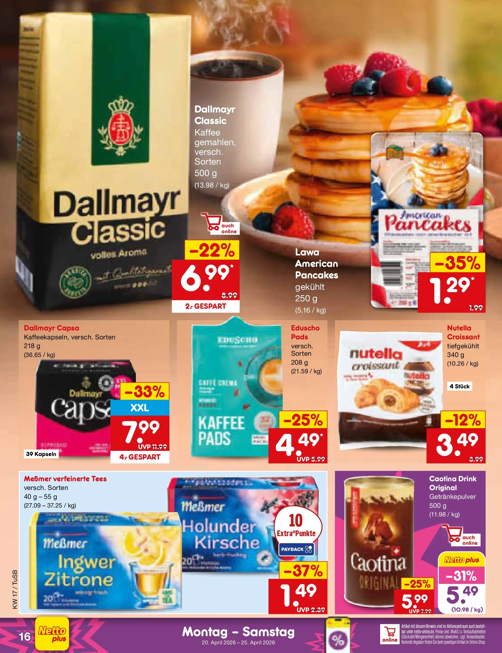 Netto Marken-Discount Prospekt Lahr-Langenwinkel	 (ab 20.04.2026) » Angebote | Seite: 18 | Produkte: Kaffee, Messmer, Dallmayr, Zitrone
