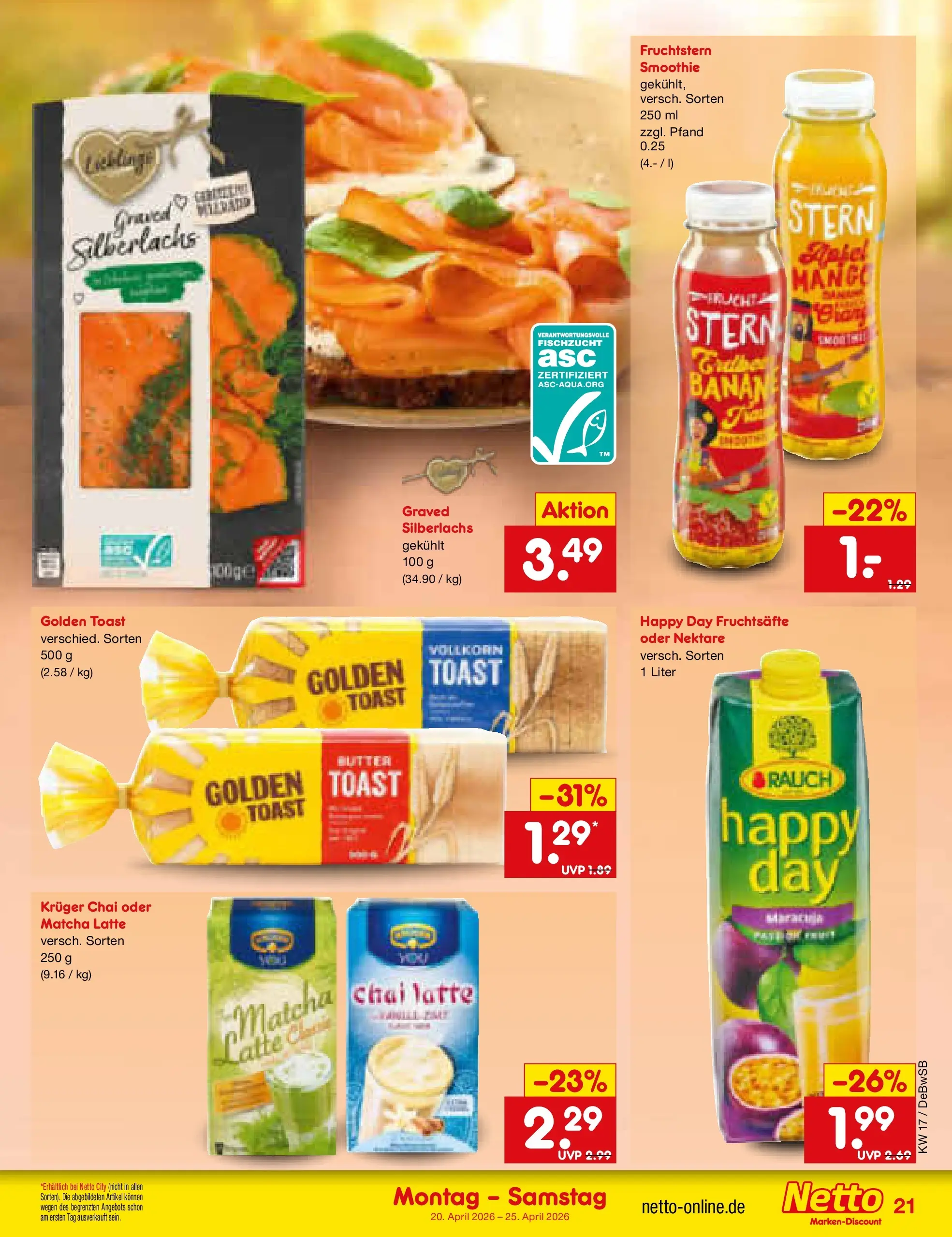 Netto Marken-Discount Prospekt Waiblingen-Bittenfeld	 (ab 19.04.2026) » Angebote | Seite: 23 | Produkte: Butter, Toast