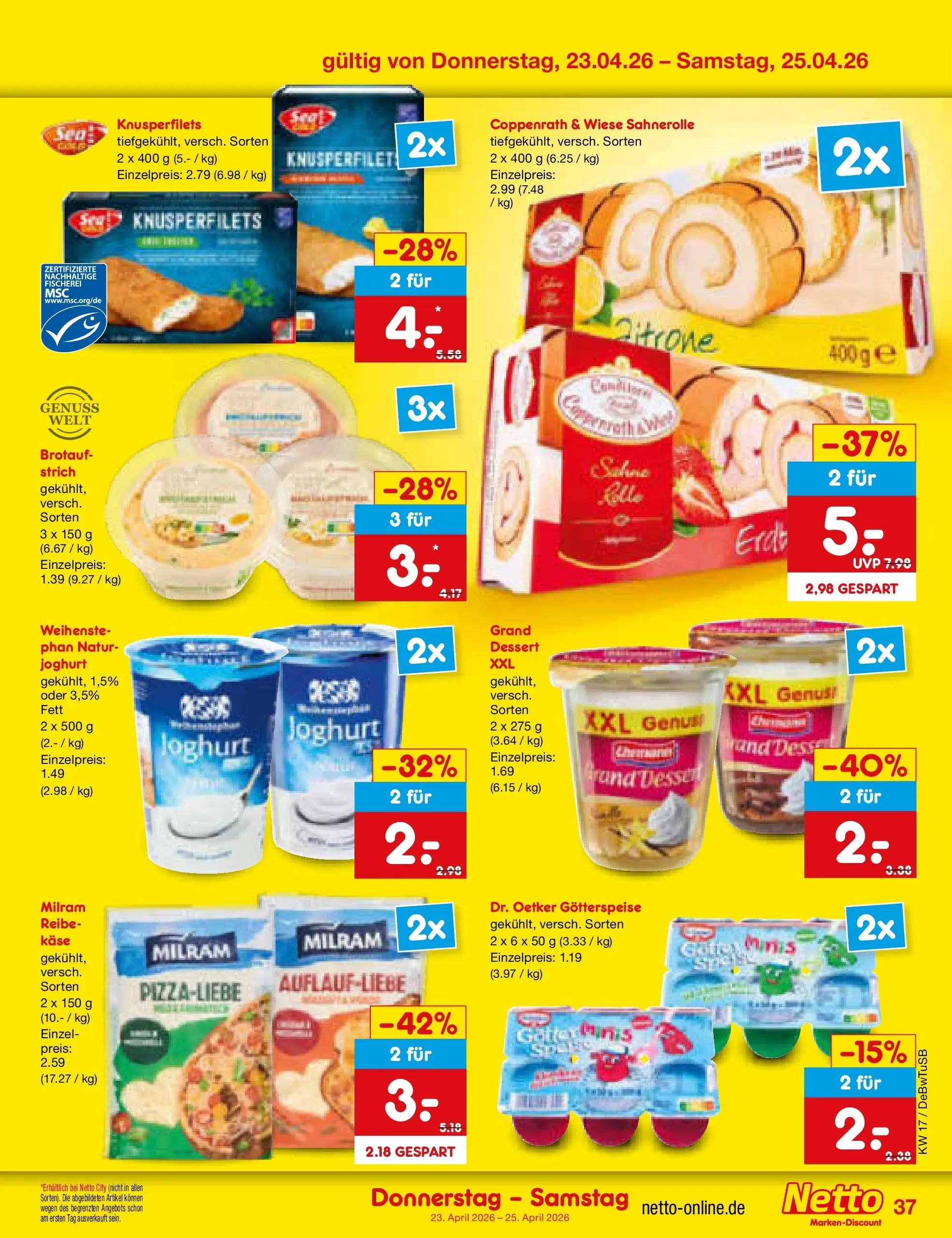 Netto Marken-Discount Prospekt Waiblingen-Bittenfeld	 (ab 19.04.2026) » Angebote | Seite: 53 | Produkte: Käse, Joghurt, Milram