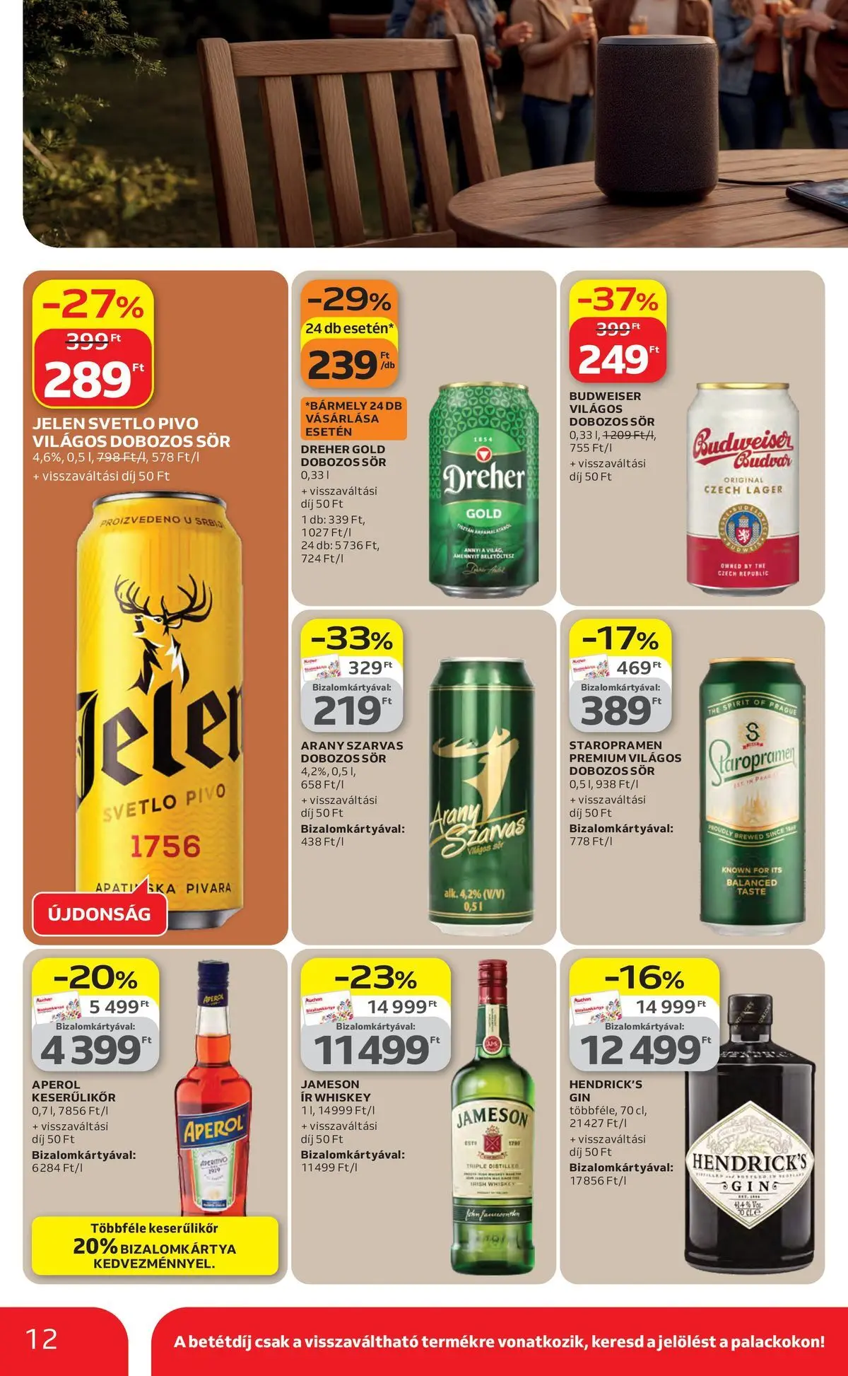 Auchan akciós újság Szolnok - 2026.04.16. -tól/töl > akció, lapozható szórólap 🛍️ | Oldal: 12 | Termékek: Aperol, Whiskey, Jameson, Dobozos sör