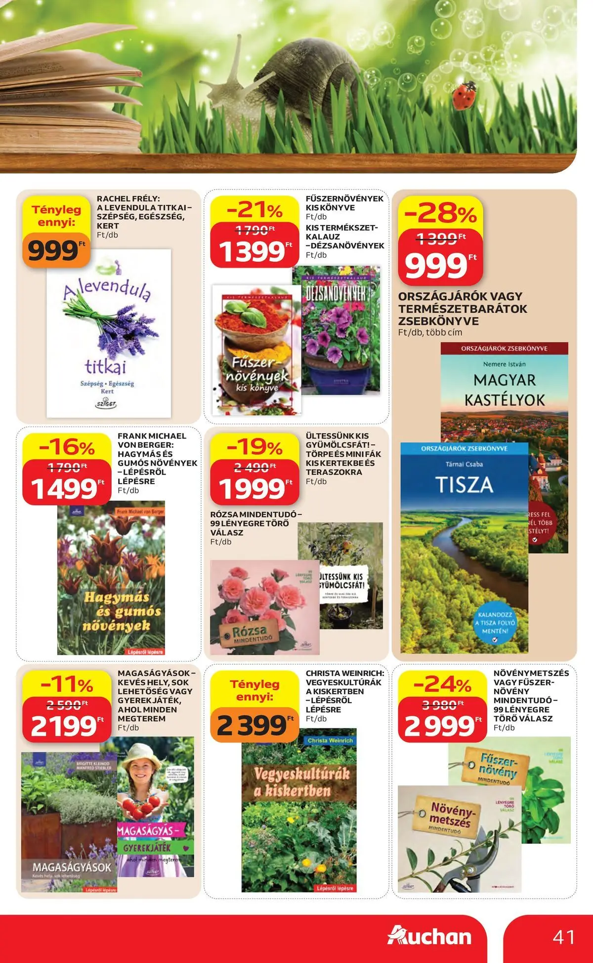 Auchan akciós újság Szolnok - 2026.04.16. -tól/töl > akció, lapozható szórólap 🛍️ | Oldal: 41 | Termékek: Magaságyás, Fűszer, Levendula