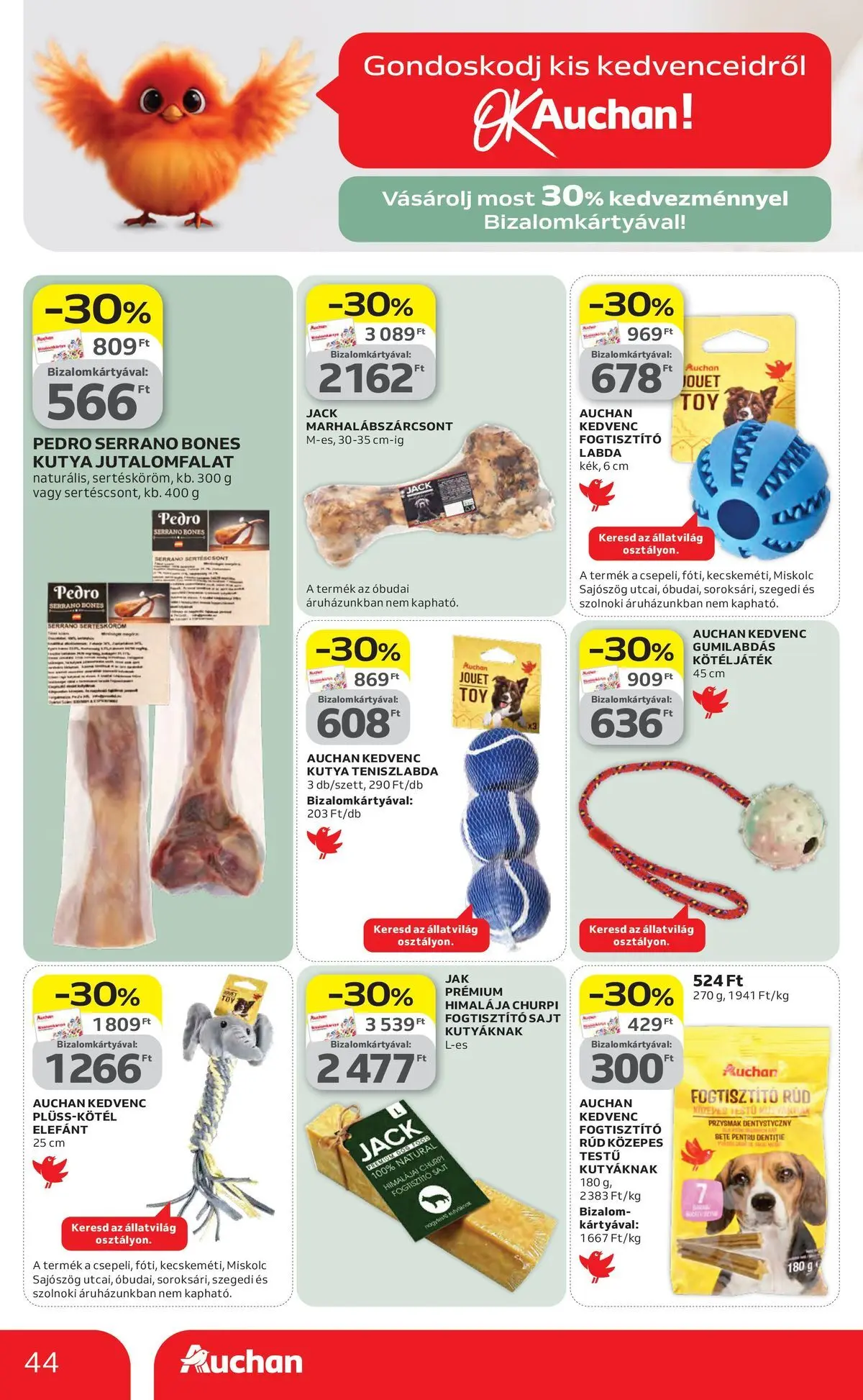 Auchan akciós újság Szolnok - 2026.04.16. -tól/töl > akció, lapozható szórólap 🛍️ | Oldal: 44 | Termékek: Sajt