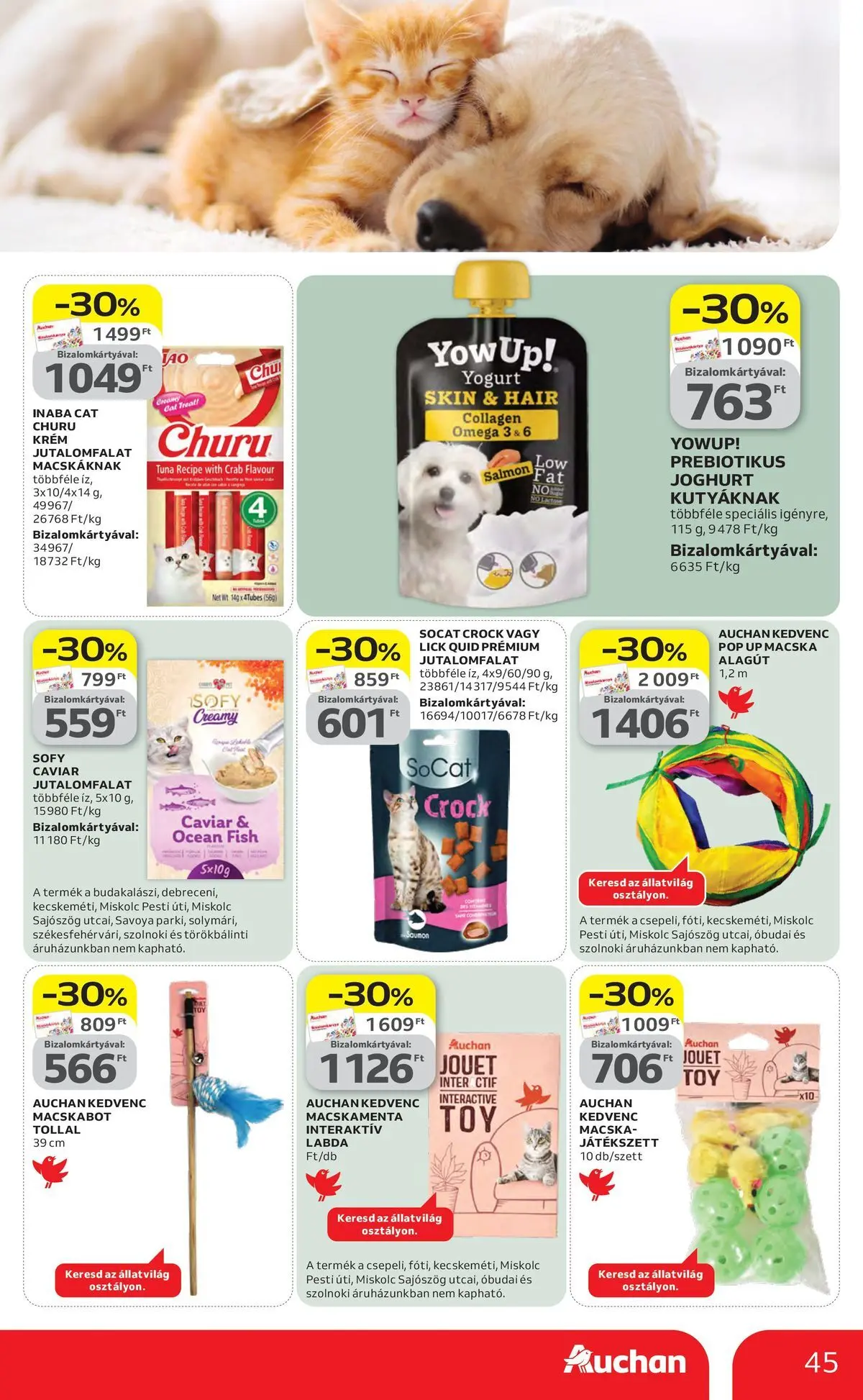 Auchan akciós újság Szolnok - 2026.04.16. -tól/töl > akció, lapozható szórólap 🛍️ | Oldal: 45 | Termékek: Omega 3, Joghurt