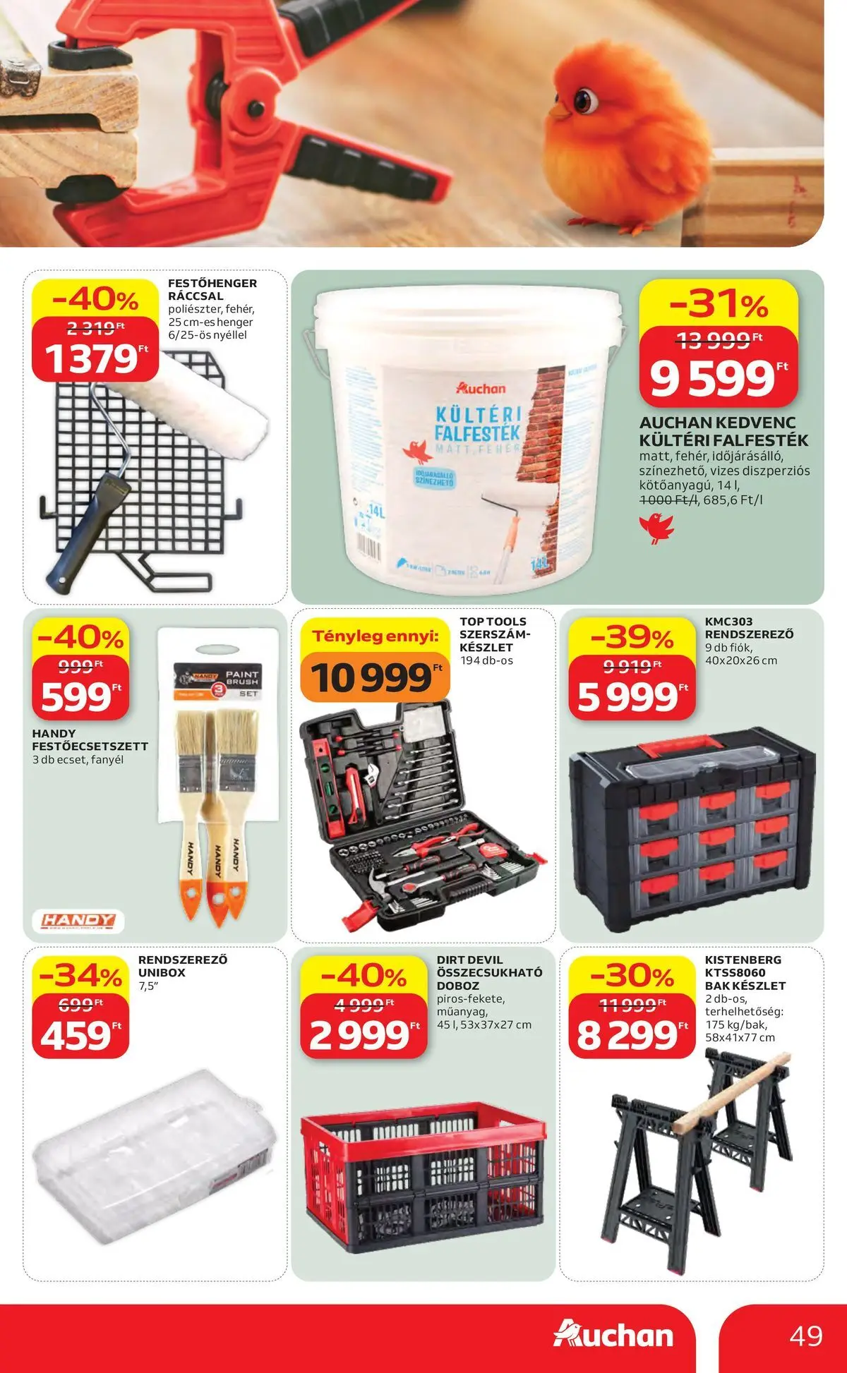 Auchan akciós újság Szolnok - 2026.04.16. -tól/töl > akció, lapozható szórólap 🛍️ | Oldal: 49 | Termékek: Rendszerező, Doboz