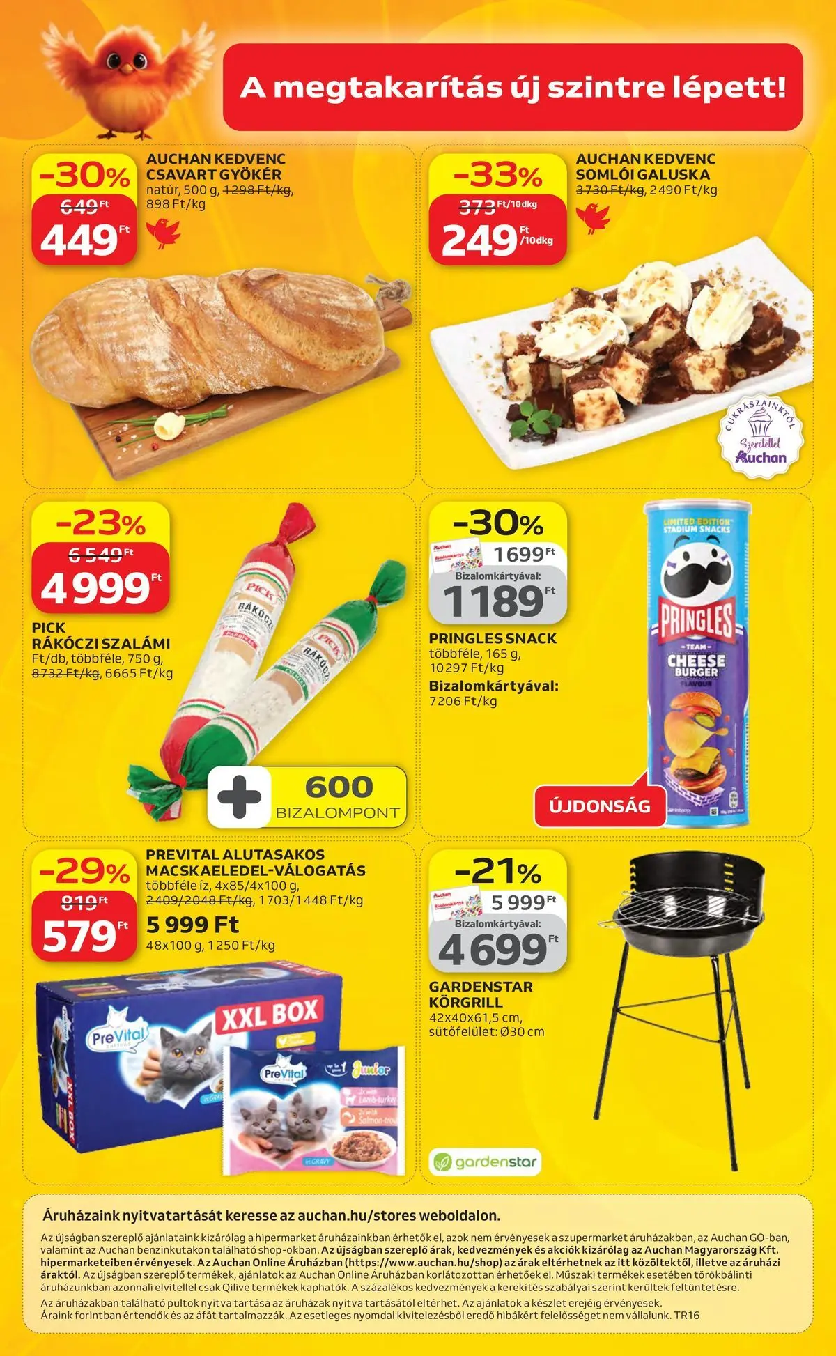 Auchan akciós újság Szolnok - 2026.04.16. -tól/töl > akció, lapozható szórólap 🛍️ | Oldal: 50 | Termékek: Pringles, Rákóczi szalámi, Pick, Szalámi