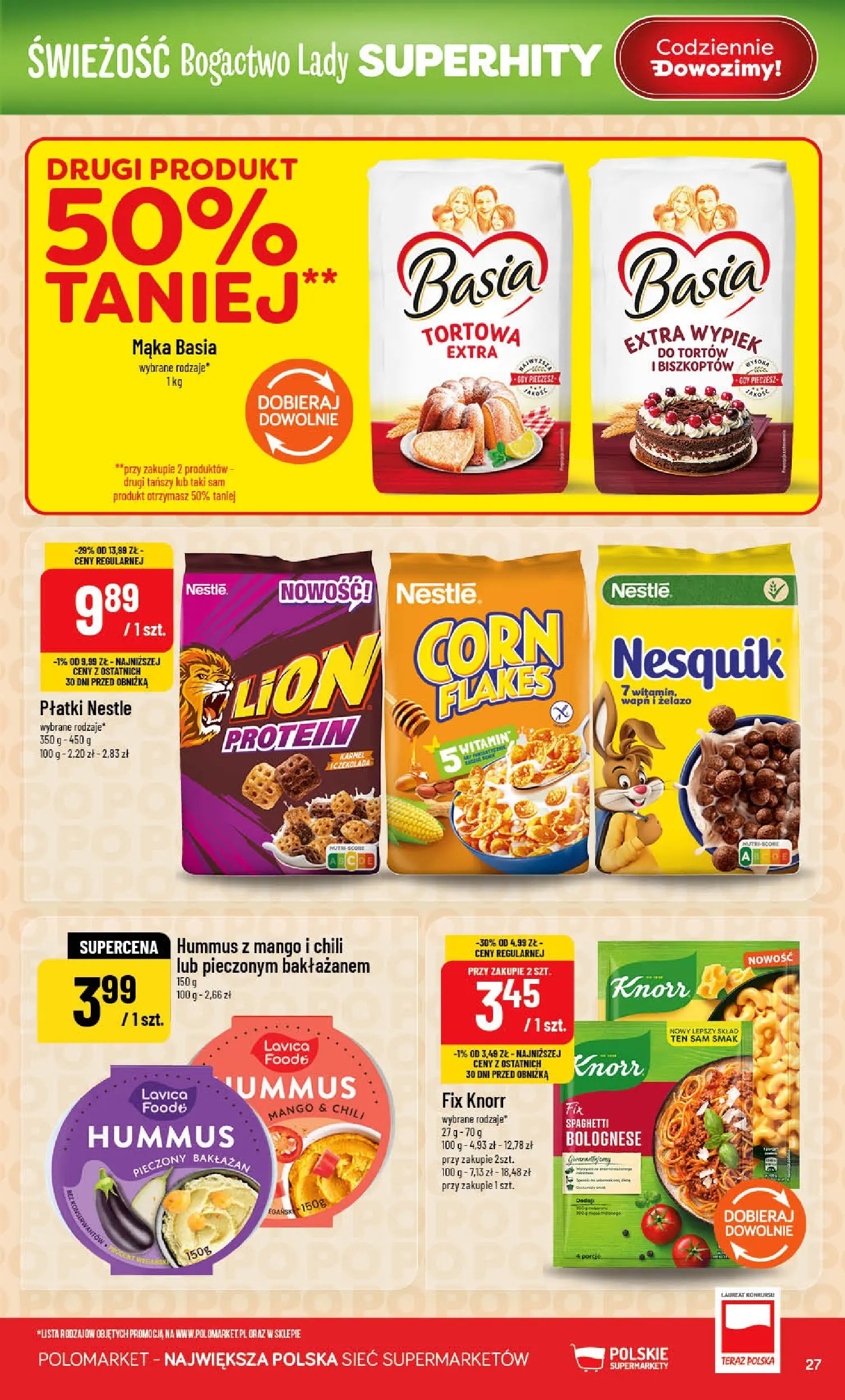 Nowa POLOmarket gazetka od jutra 15.04.2026 | Strona: 27 | Produkty: Chili, Żelazo, Mąka basia, Hummus