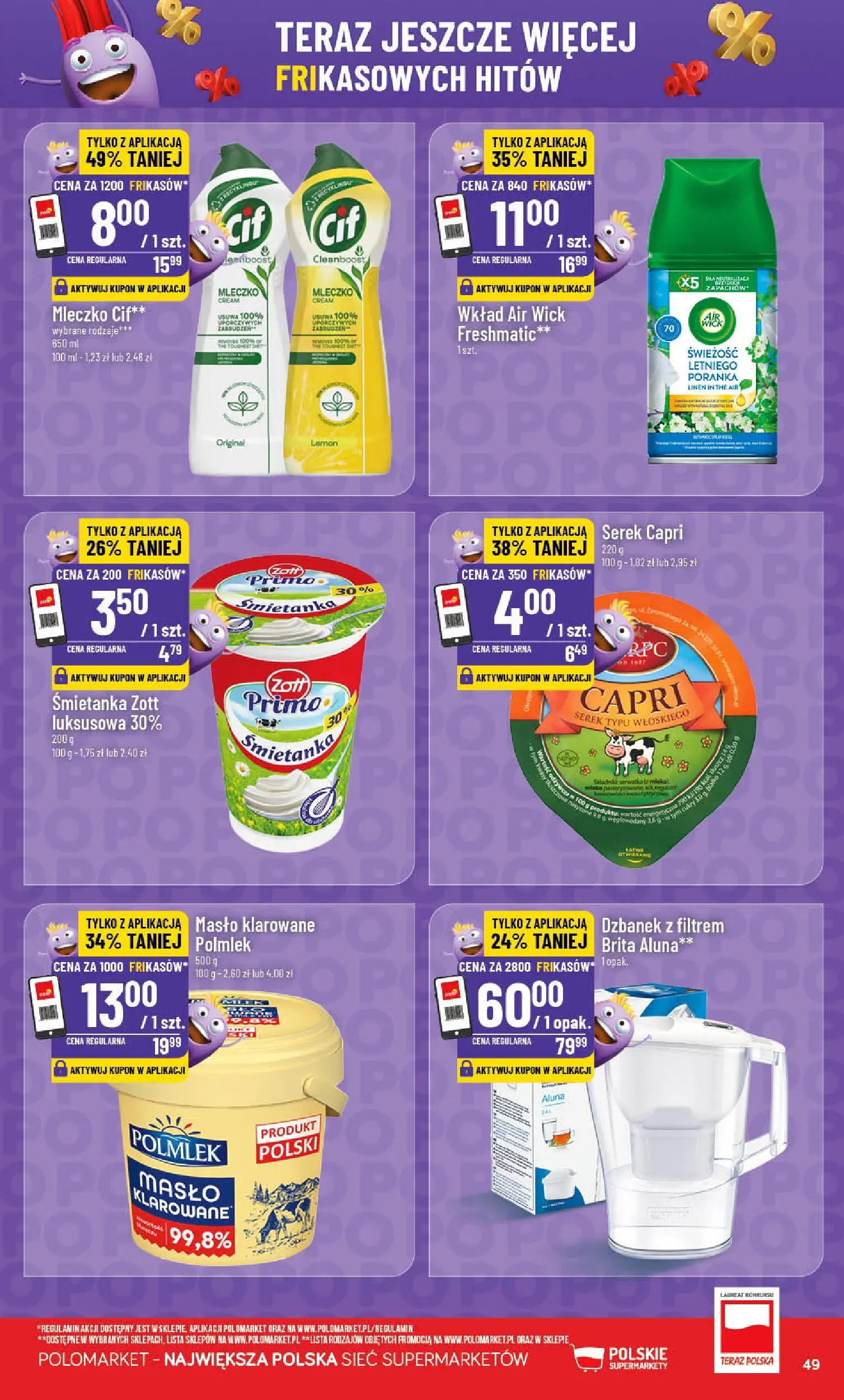 Nowa POLOmarket gazetka od jutra 15.04.2026 | Strona: 49 | Produkty: Dzbanek, Masło klarowane, Serek, Masło