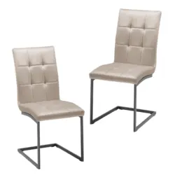 Schwingstuhl-Set Mela Taupe Samtbezug