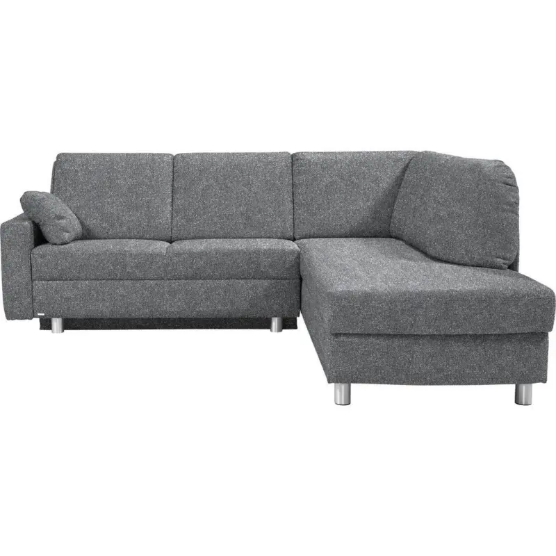 Ecksofa in Mikrovelours Grau 227/208 cm