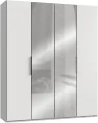 Dreht&uuml;renschrank Level 36A mit Spiegel ca. 200 cm Wei&szlig;