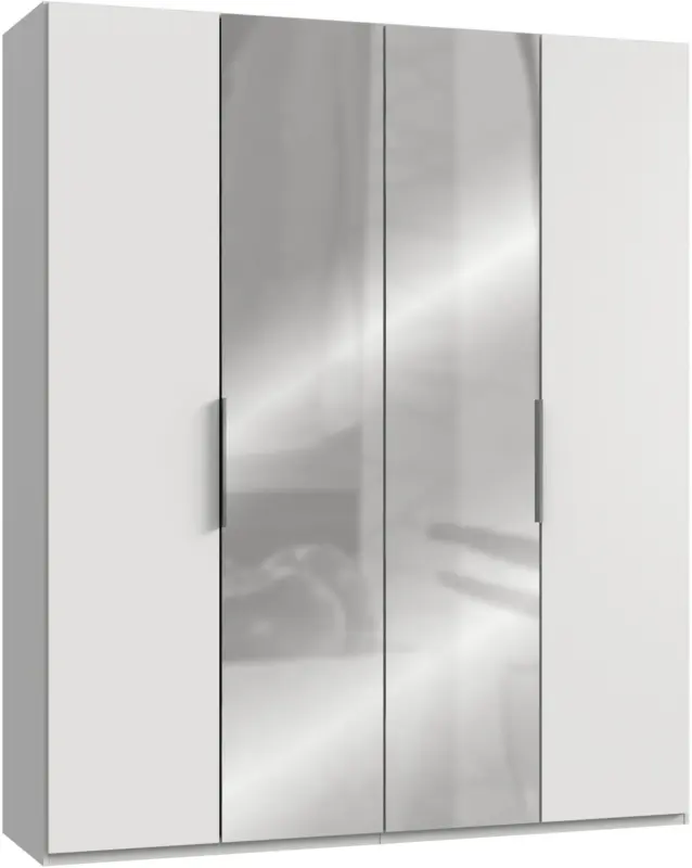Dreht&uuml;renschrank Level 36A mit Spiegel ca. 200 cm Wei&szlig;