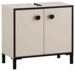 Waschbeckenunterschrank Edda Creme/Beige/Schwarz