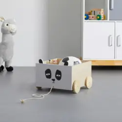 Spielzeugkiste Lanny Grau Echtholz/MDF mit Rollen