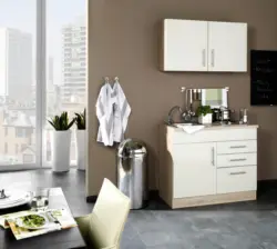 Minik&uuml;che Toronto B: ca. 100cm Creme/Eichefarben