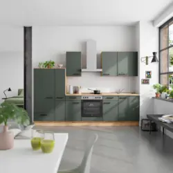 K&uuml;chenblock Easytouch m. Ger&auml;ten Dunkelgr&uuml;n