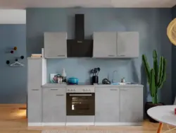 K&uuml;chenblock Malia m. Ger&auml;ten Grau/Wei&szlig;