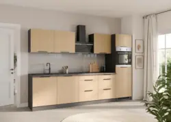 K&uuml;chenleerblock Glasgow o. Ger&auml;te Graphit/Eiche