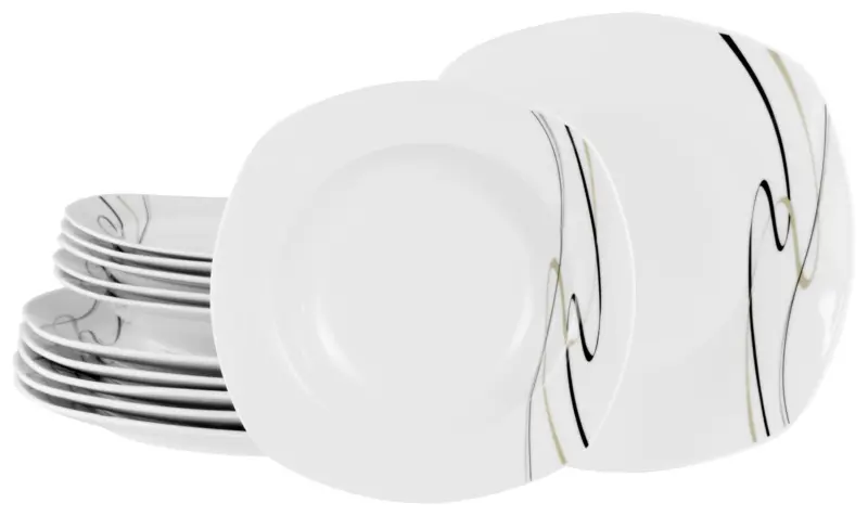 Tafelservice Amelie Piazza Wei&szlig;, 12-teilig