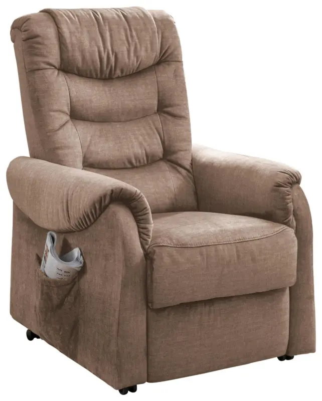 Fernsehsessel Nino Hellbraun Velours