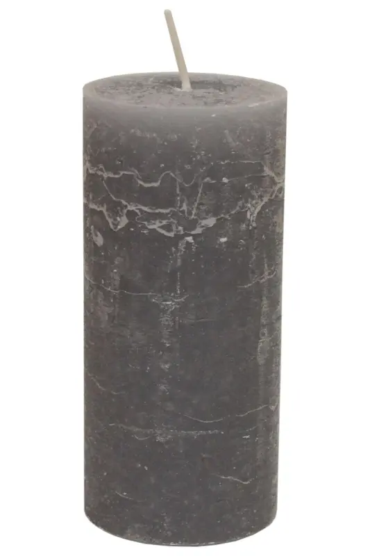 Stumpenkerze Lia in Grau