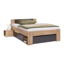 Bett Azurro 2-120 Anthrazit/Eiche Artisan