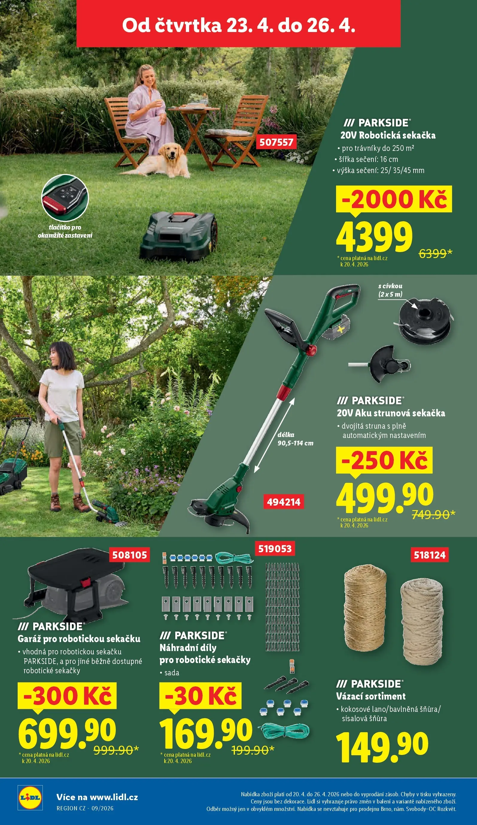 Lidl leták od 13.04.2026 - Nový akční leták | Strana: 16 | Produkty: Parkside, Strunová sekačka, Aku strunová sekačka, Sekačka