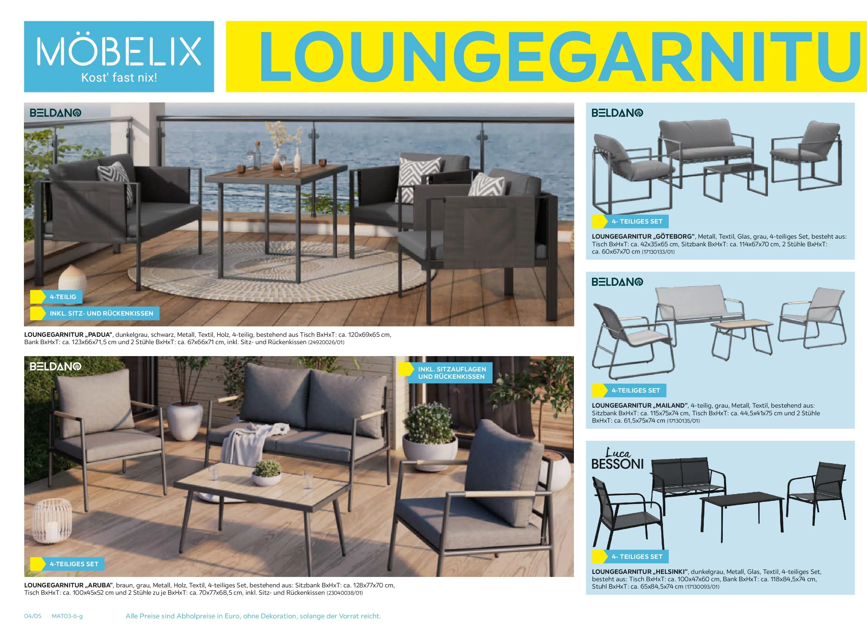 Möbelix Gartenmöbel Mistelbach, Zams, Zell Am See von 13.04.2026 - Aktuelle Angebote | Seite: 4 | Produkte: Tisch, Stuhl