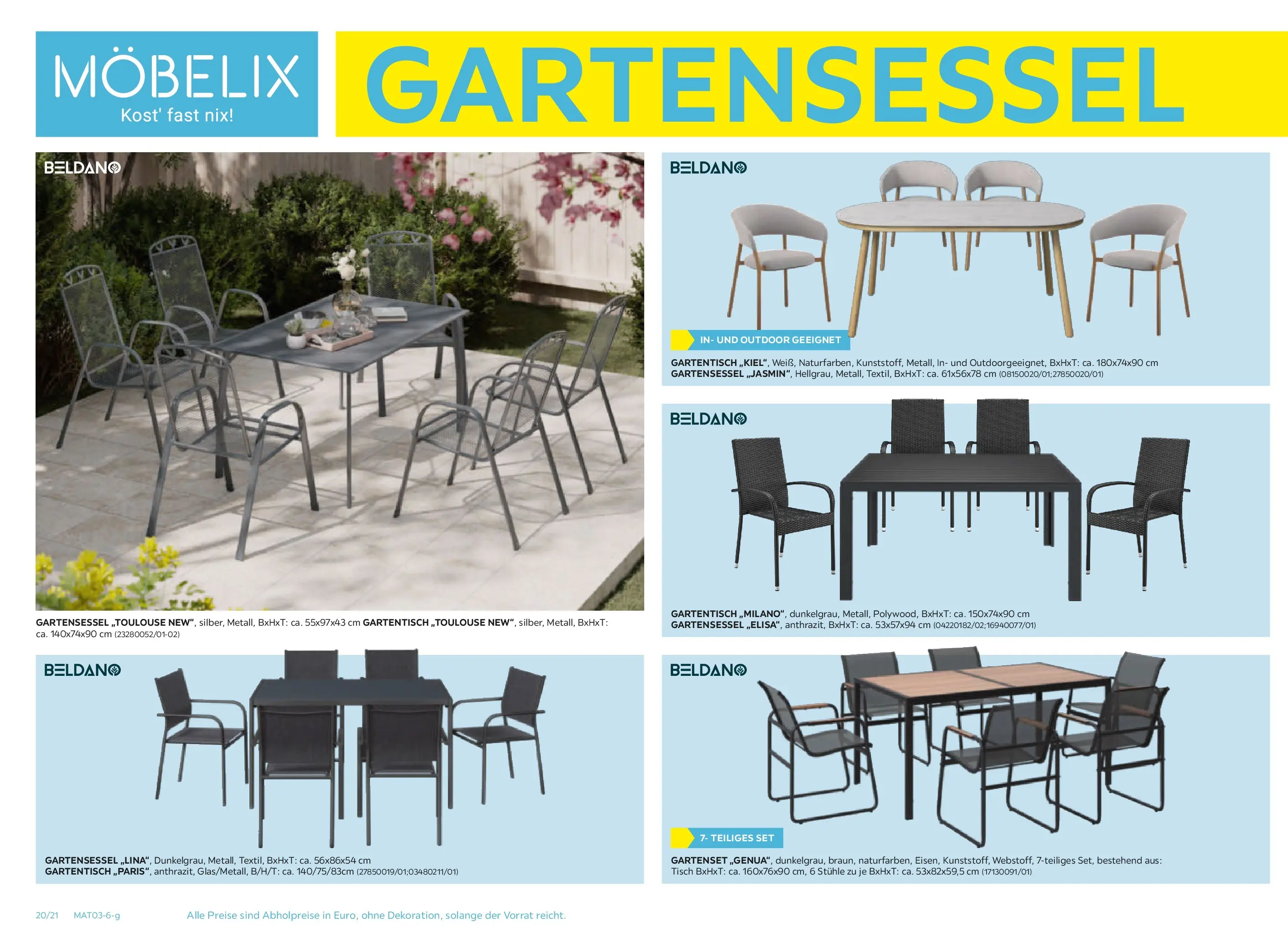 Möbelix Gartenmöbel Mistelbach, Zams, Zell Am See von 13.04.2026 - Aktuelle Angebote | Seite: 20 | Produkte: Tisch