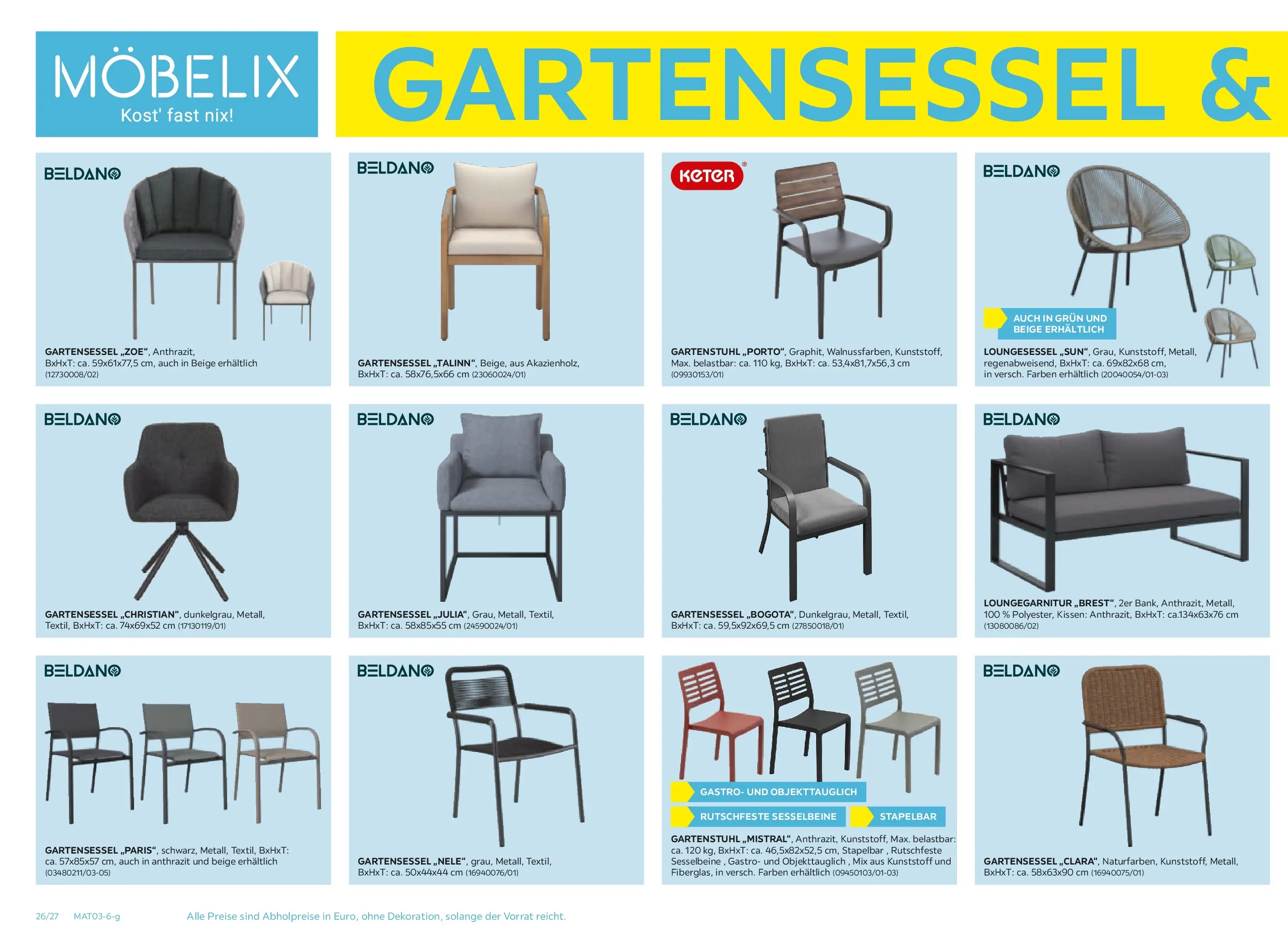 Möbelix Gartenmöbel Mistelbach, Zams, Zell Am See von 13.04.2026 - Aktuelle Angebote | Seite: 26 | Produkte: Kissen