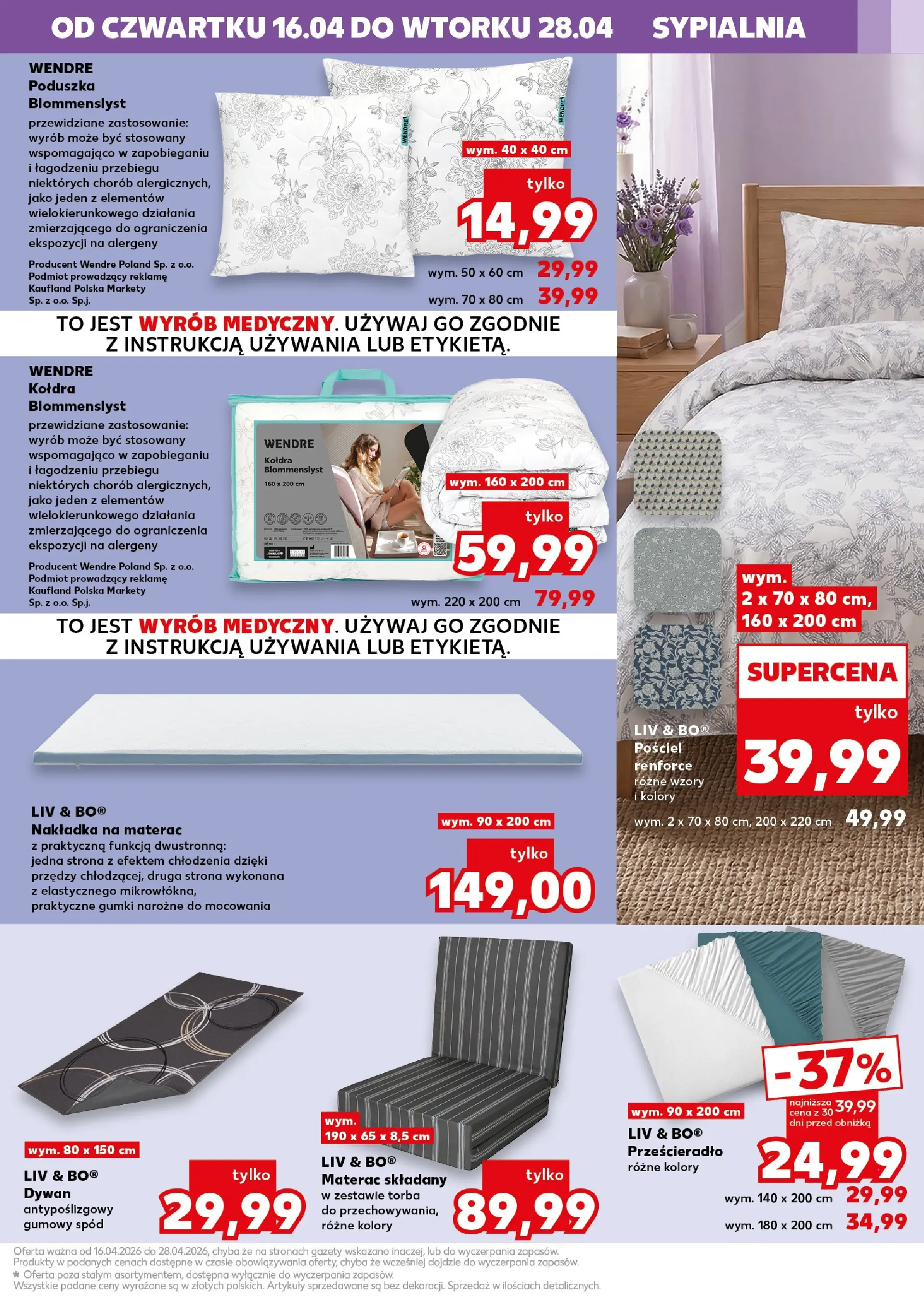 Kaufland gazetka - Złap Okazje od 16.04.2026 - od jutra PDF | Strona: 5 | Produkty: Pościel, Materac, Dywan, Materac składany