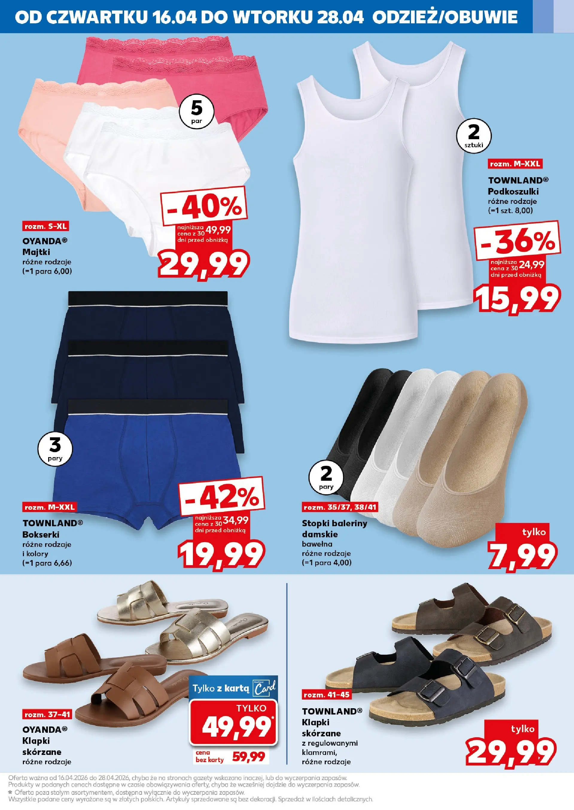 Kaufland gazetka - Złap Okazje od 16.04.2026 - od jutra PDF | Strona: 7 | Produkty: Karta, Majtki, Bokserki, Klapki