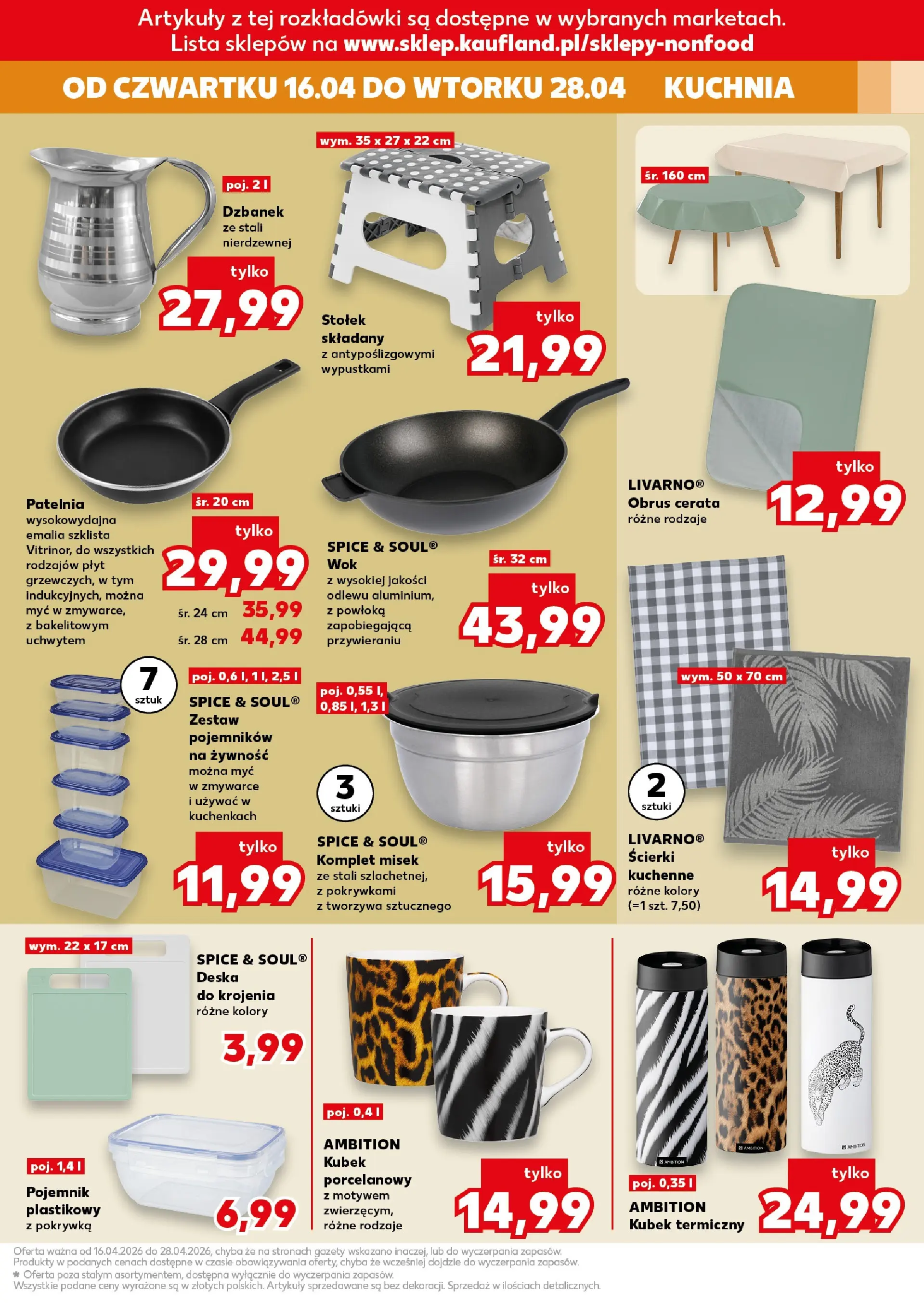Kaufland gazetka - Złap Okazje od 16.04.2026 - od jutra PDF | Strona: 9 | Produkty: Dzbanek, Deska do krojenia, Patelnia