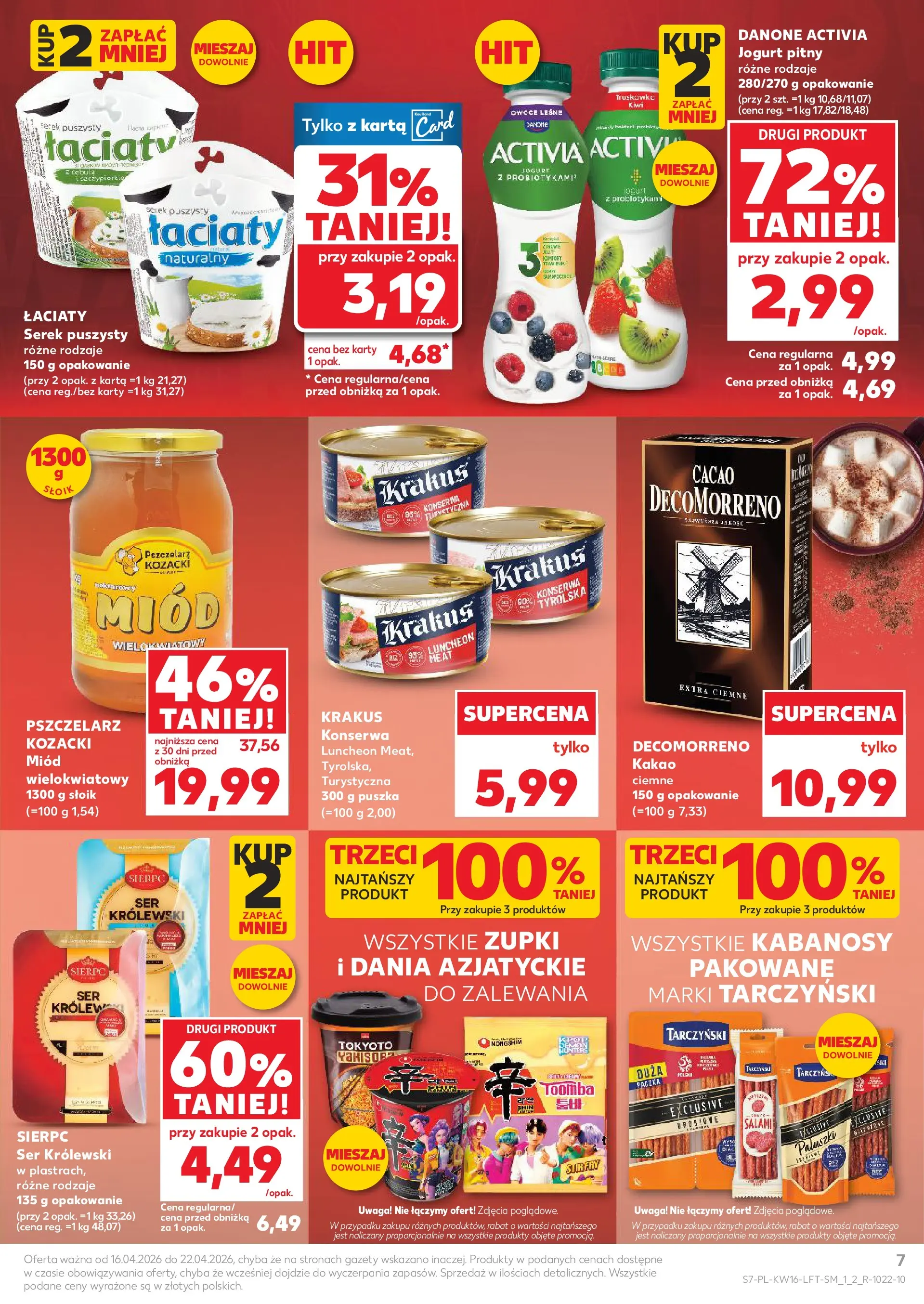 Kaufland gazetka od 16.04.2026 - od jutra PDF | Strona: 7 | Produkty: Kakao, Kabanosy, Jogurt, Owoce