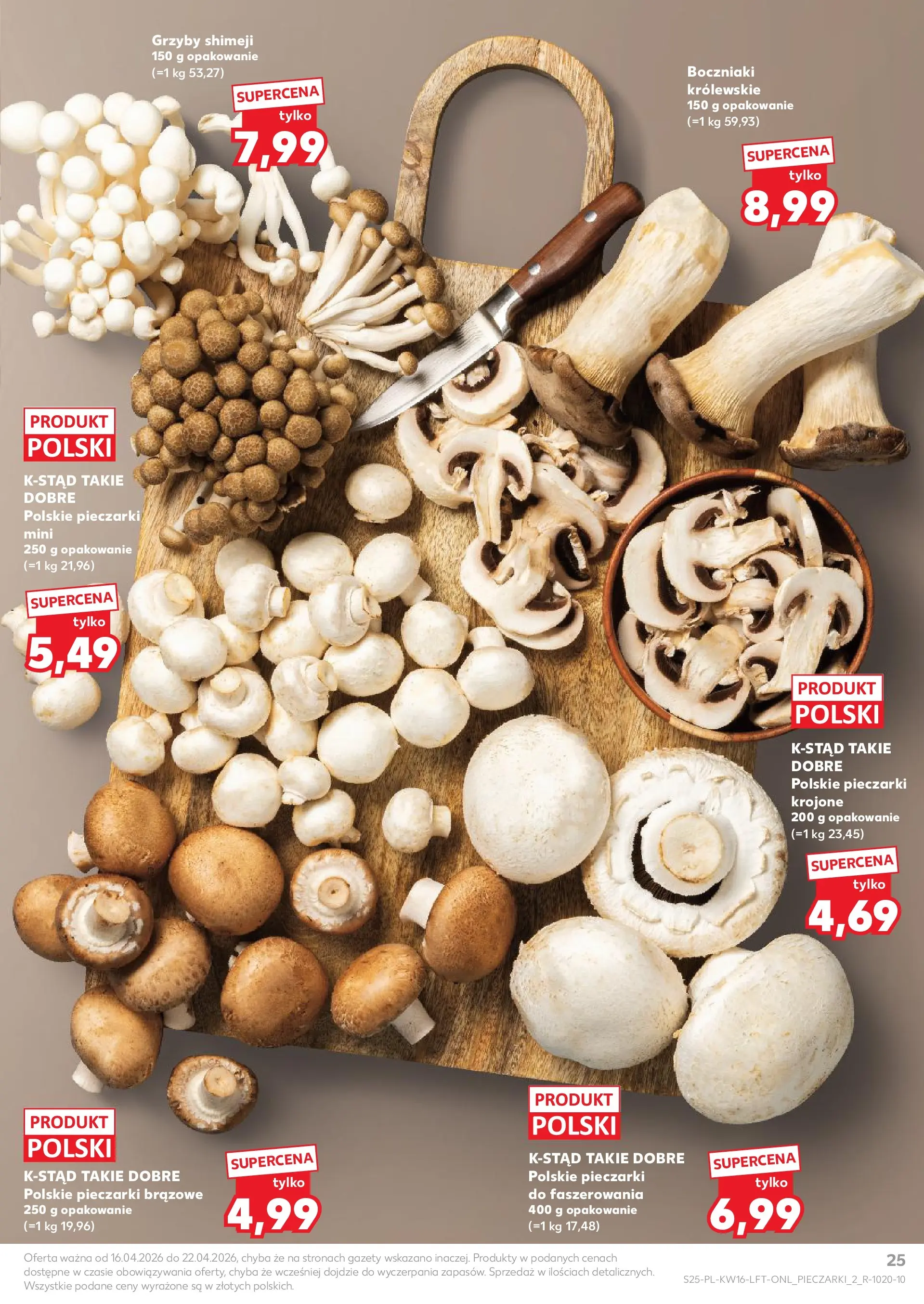 Kaufland gazetka od 16.04.2026 - od jutra PDF | Strona: 25 | Produkty: Pieczarki, Boczniaki