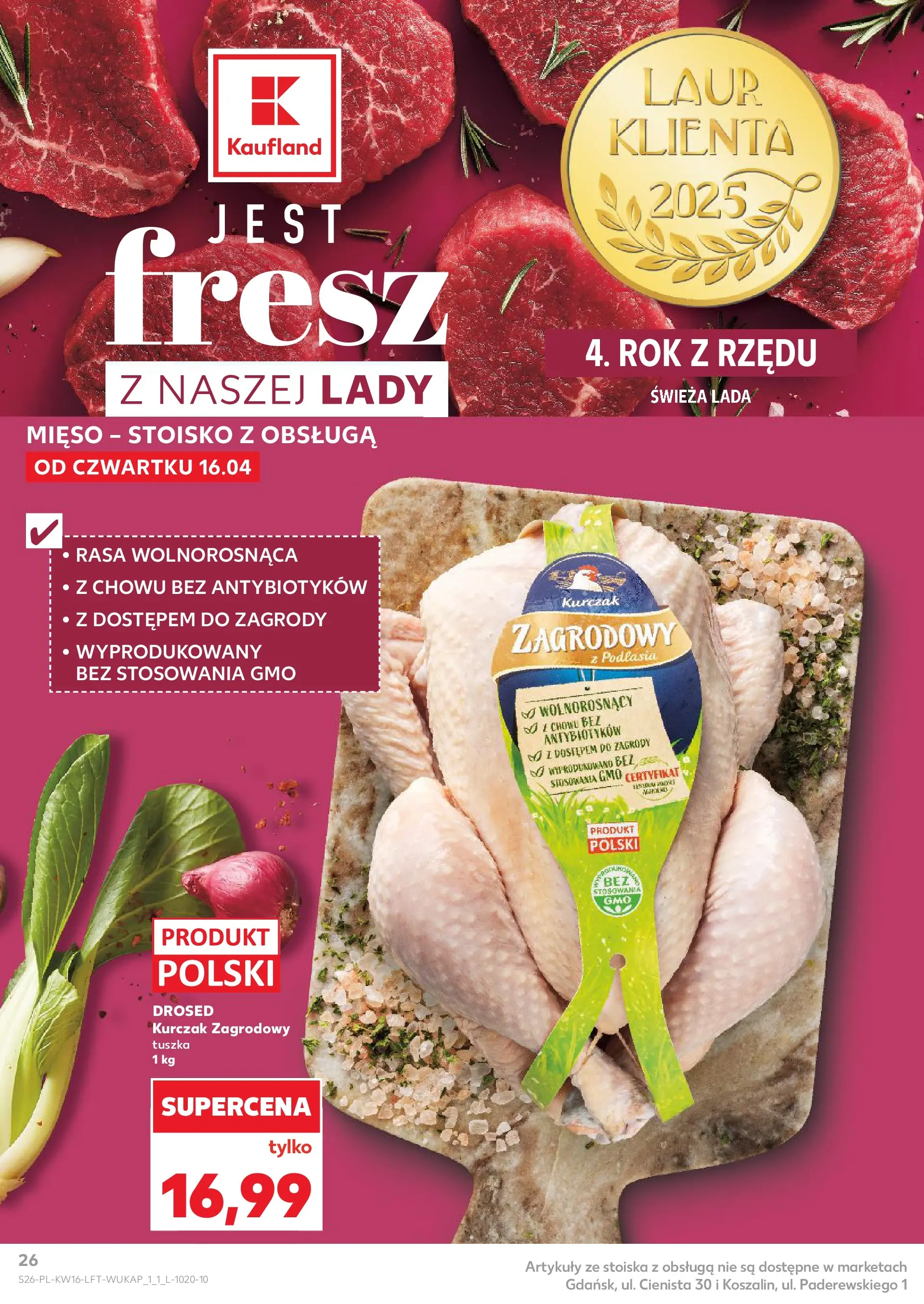 Kaufland gazetka od 16.04.2026 - od jutra PDF | Strona: 26 | Produkty: Kurczak, Mięso, Kurczak zagrodowy