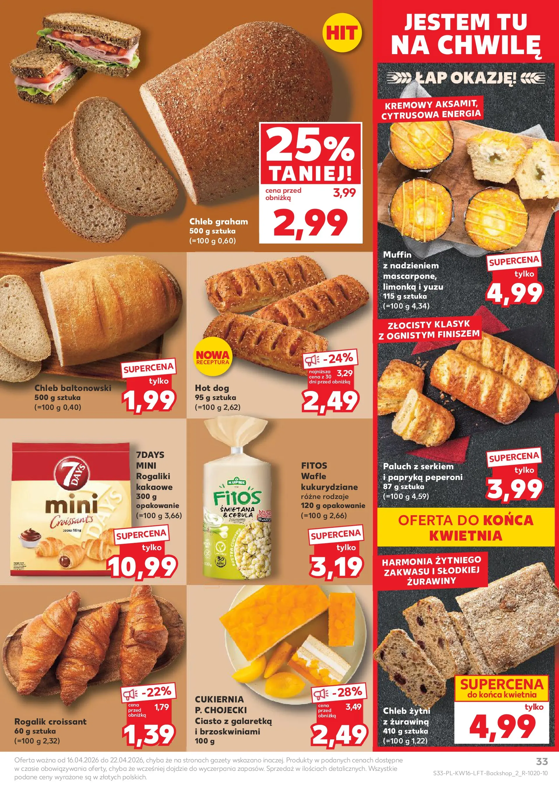 Kaufland gazetka od 16.04.2026 - od jutra PDF | Strona: 33 | Produkty: Limonka, Wafle, Ciasto, Chleb