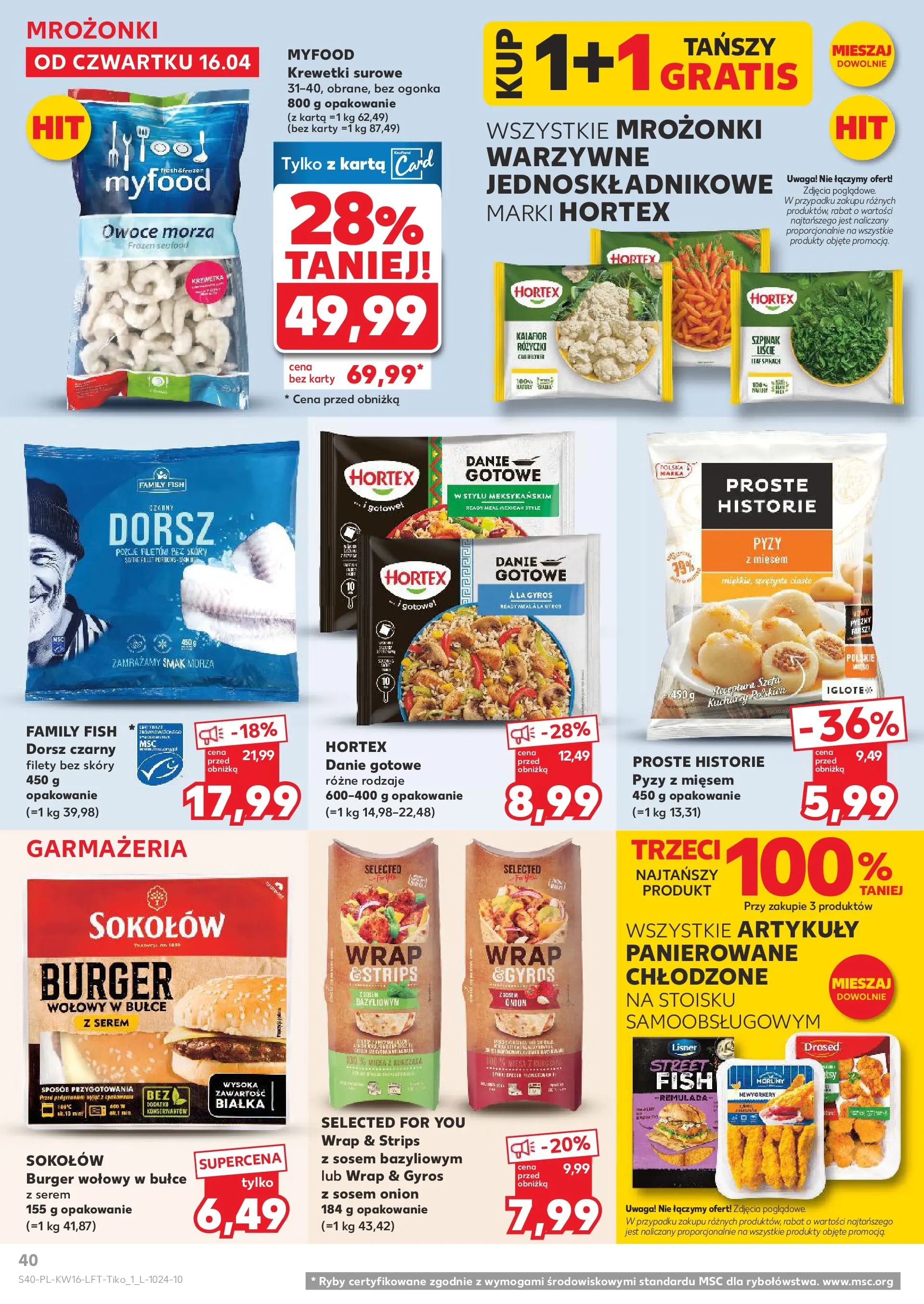 Kaufland gazetka od 16.04.2026 - od jutra PDF | Strona: 40 | Produkty: Karta, Krewetki, Ryby, Owoce