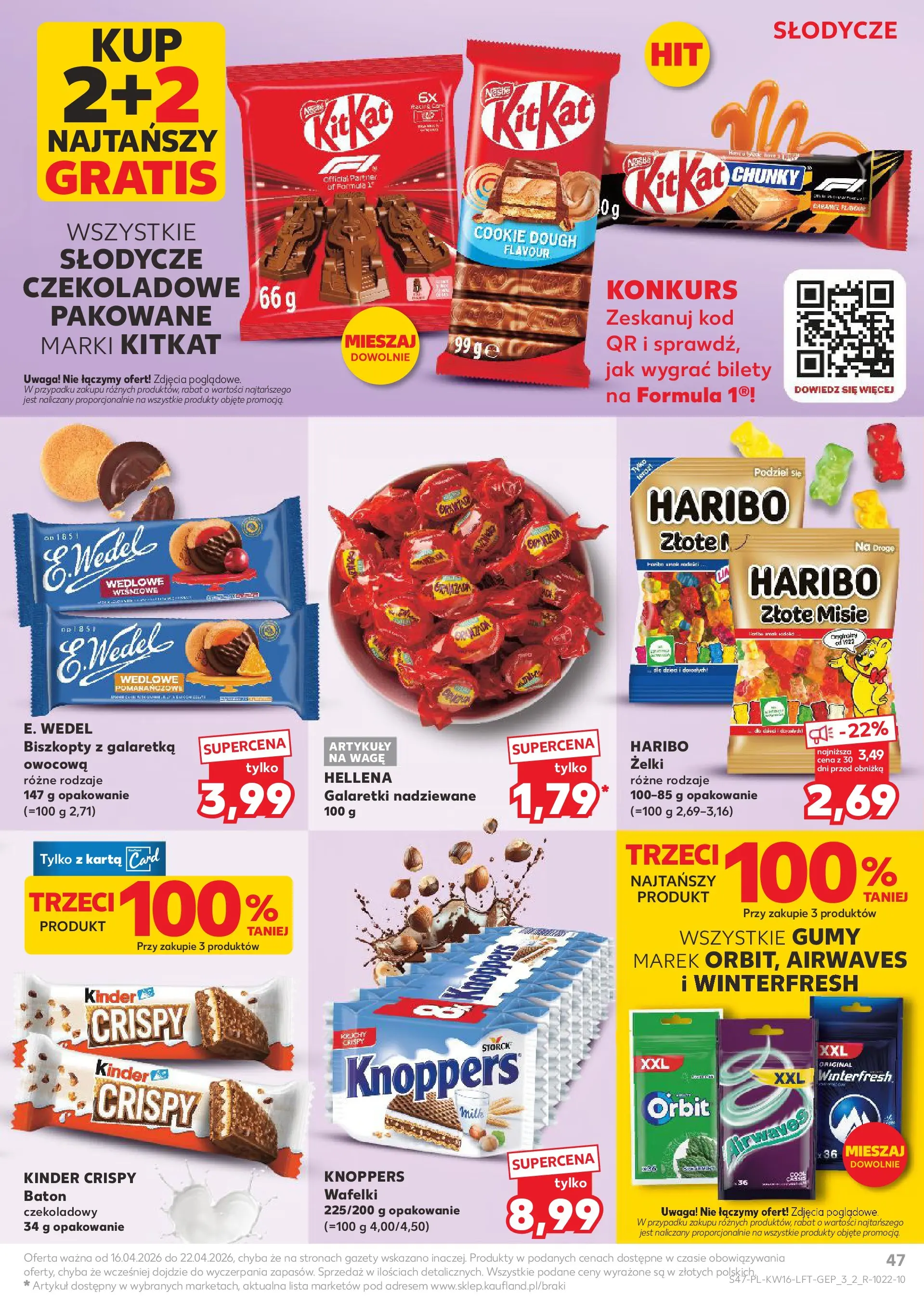 Kaufland gazetka od 16.04.2026 - od jutra PDF | Strona: 47 | Produkty: Słodycze, Galaretki, Gumy, Wafelki