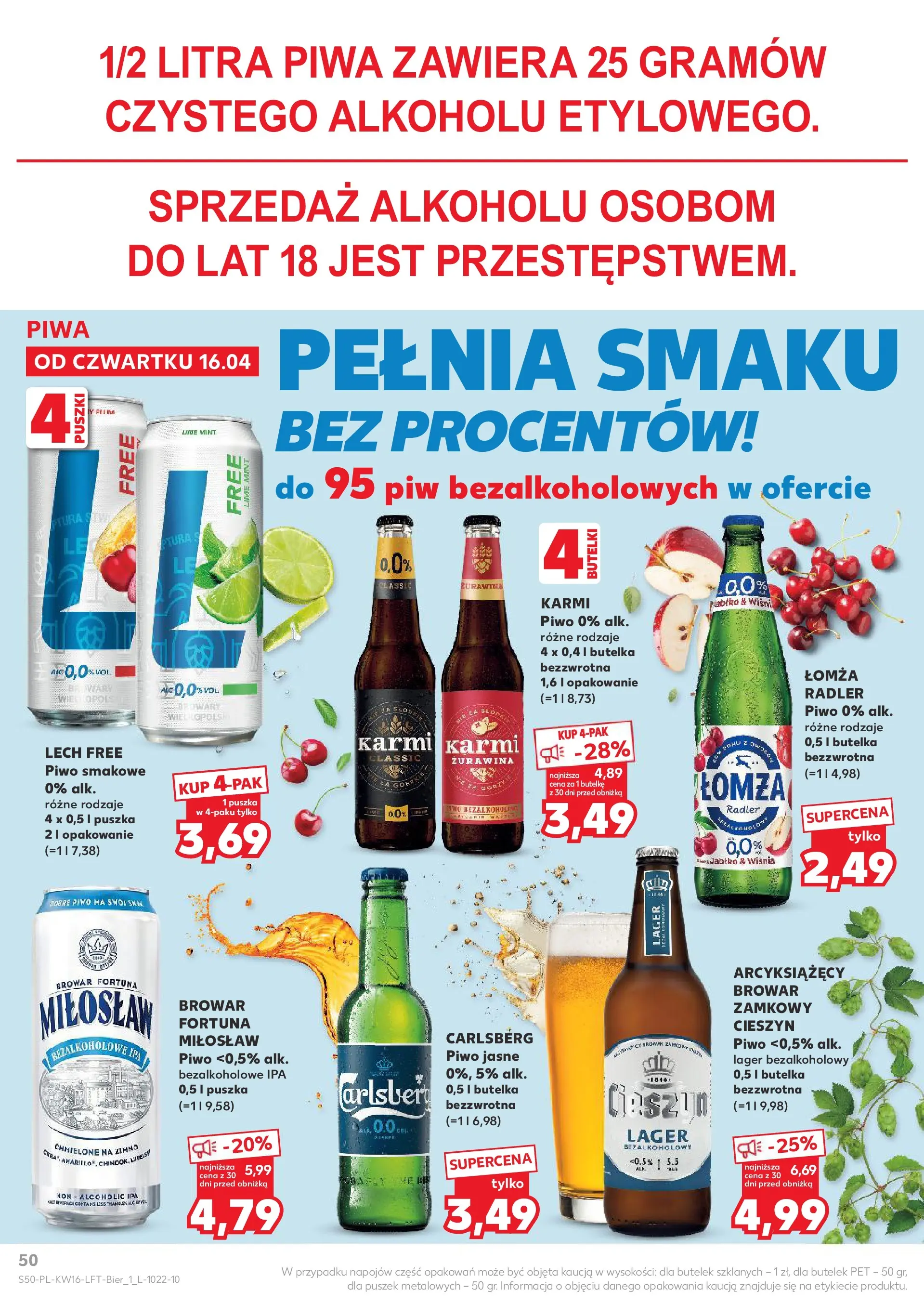 Kaufland gazetka od 16.04.2026 - od jutra PDF | Strona: 50 | Produkty: Żurawina, Piwo