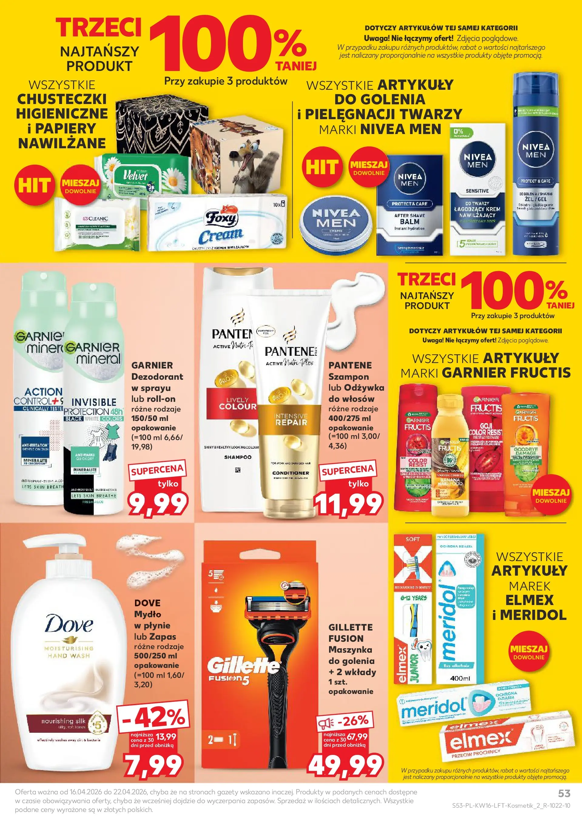 Kaufland gazetka od 16.04.2026 - od jutra PDF | Strona: 53 | Produkty: Gillette, Odżywka, Mydło, Krem