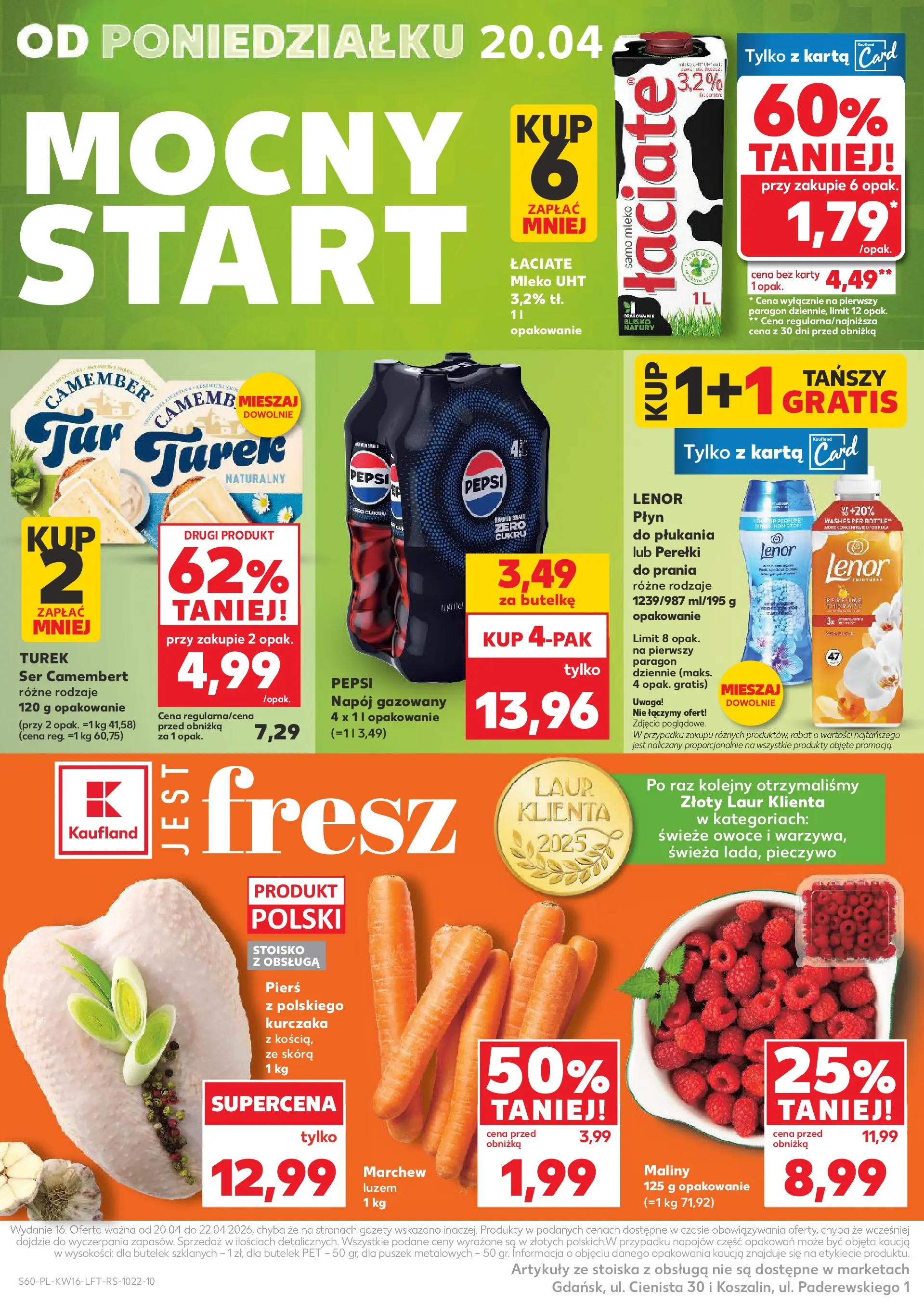 Kaufland gazetka od 16.04.2026 - od jutra PDF | Strona: 60 | Produkty: Maliny, Ser camembert, Camembert, Owoce