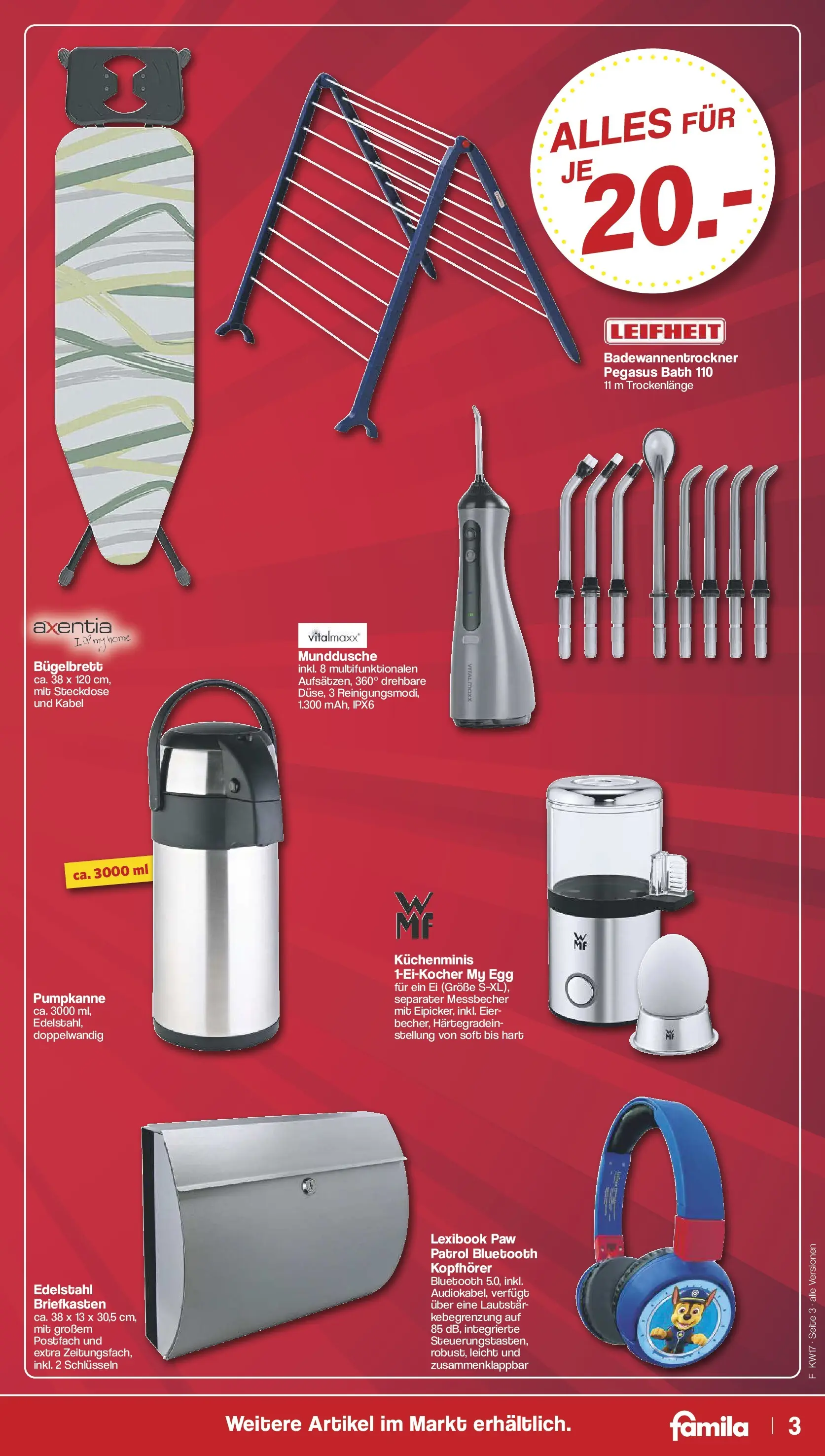 Famila Nordwest Einleger (ab 20.04.2026) zum Blättern | Seite: 3 | Produkte: Kabel, Eier, Steckdose, Kopfhörer