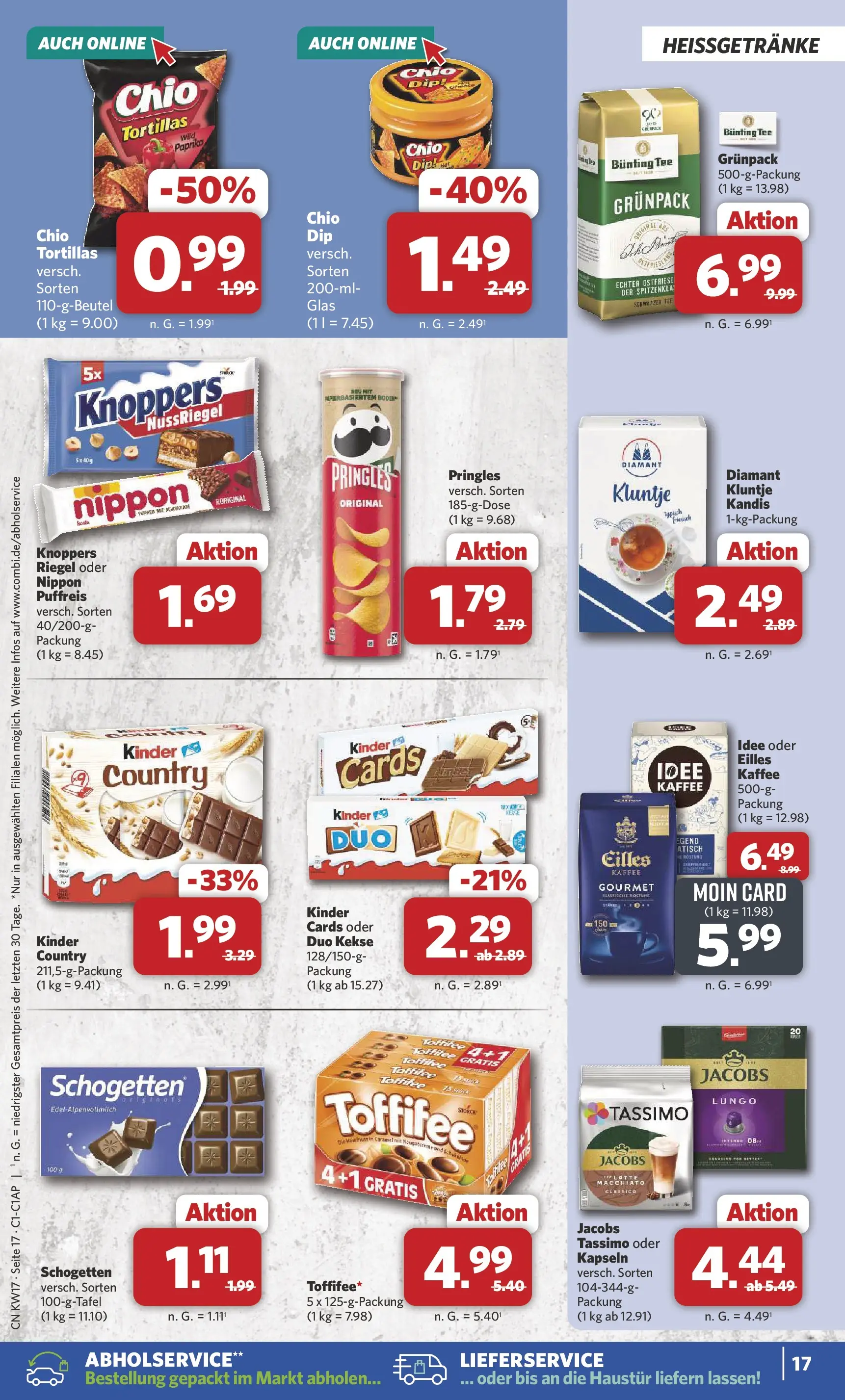 Combi Prospekt Weener (ab 20.04.2026) zum Blättern | Seite: 19 | Produkte: Schogetten, Pringles, Tee, Kekse